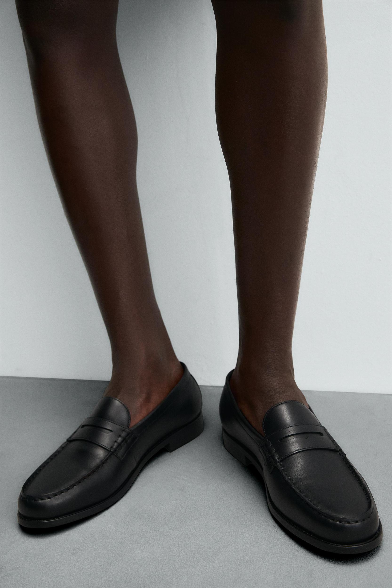 LEATHER PENNY LOAFERS Product Image