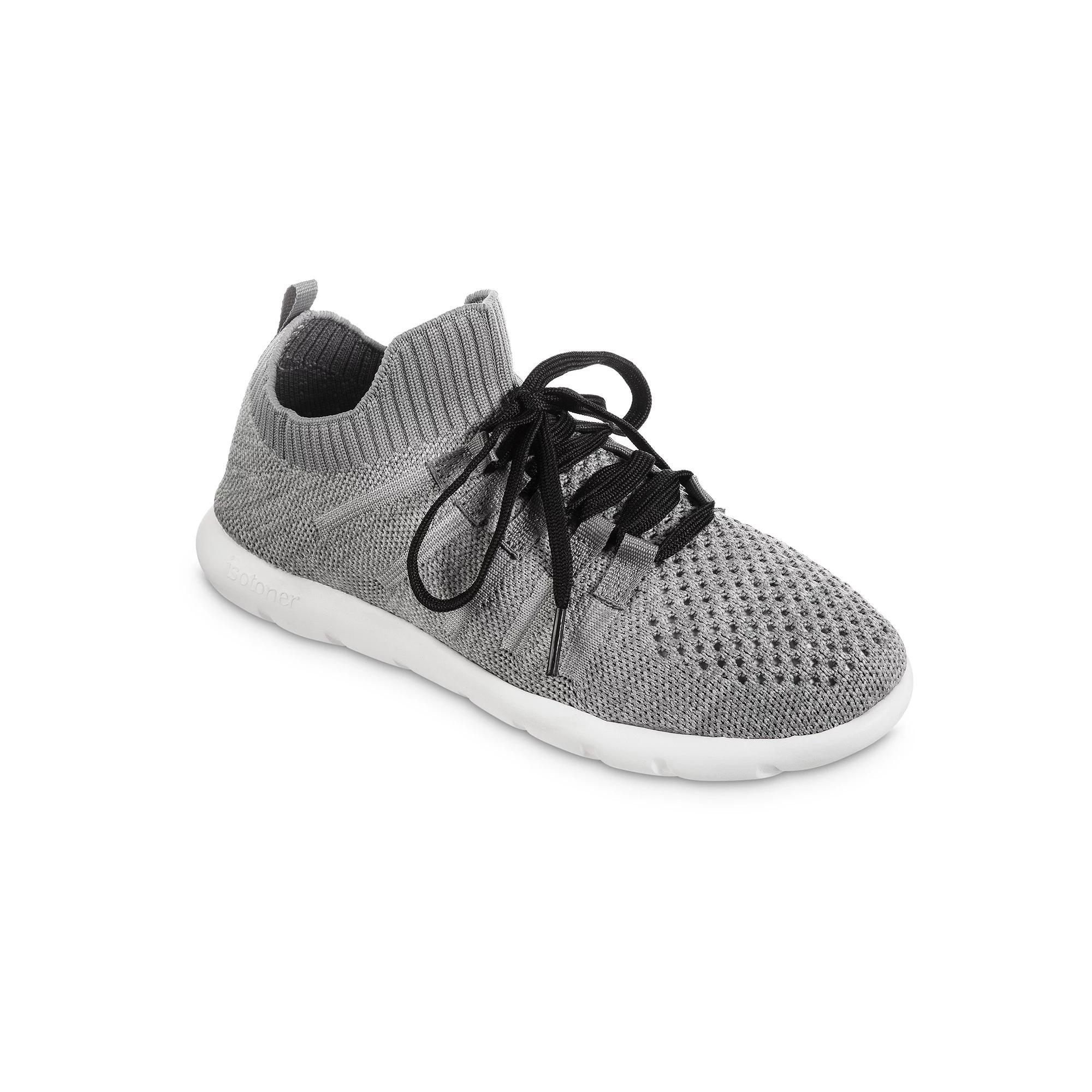 Zenz by Isotoner Women's Knit Lace-Up Sneakers, Size: 6, Grey Product Image