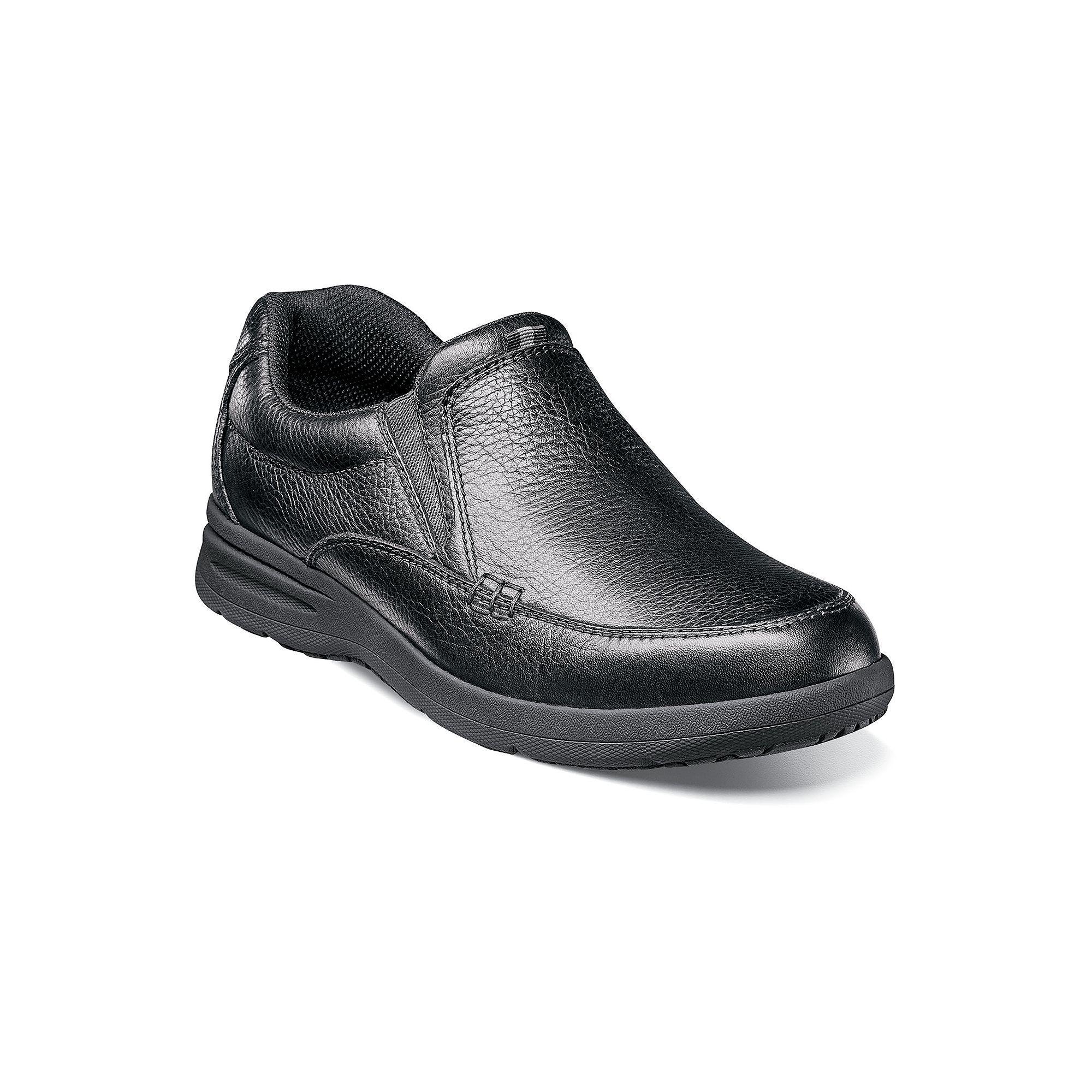 Nunn Bush® Cam Men's Moc Toe Casual Slip-On Shoes, Size: 11 Wide, Black Tumble Product Image