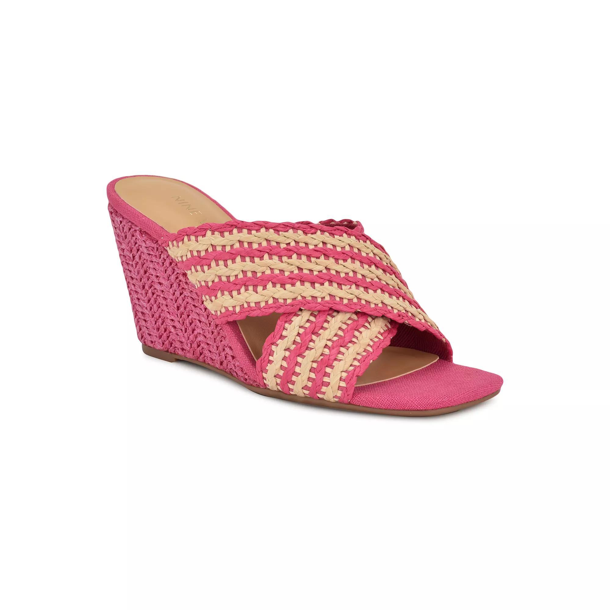 Nine West Novela Women's Slip-On Wedge Sandals, Size: 8.5, Pink Product Image
