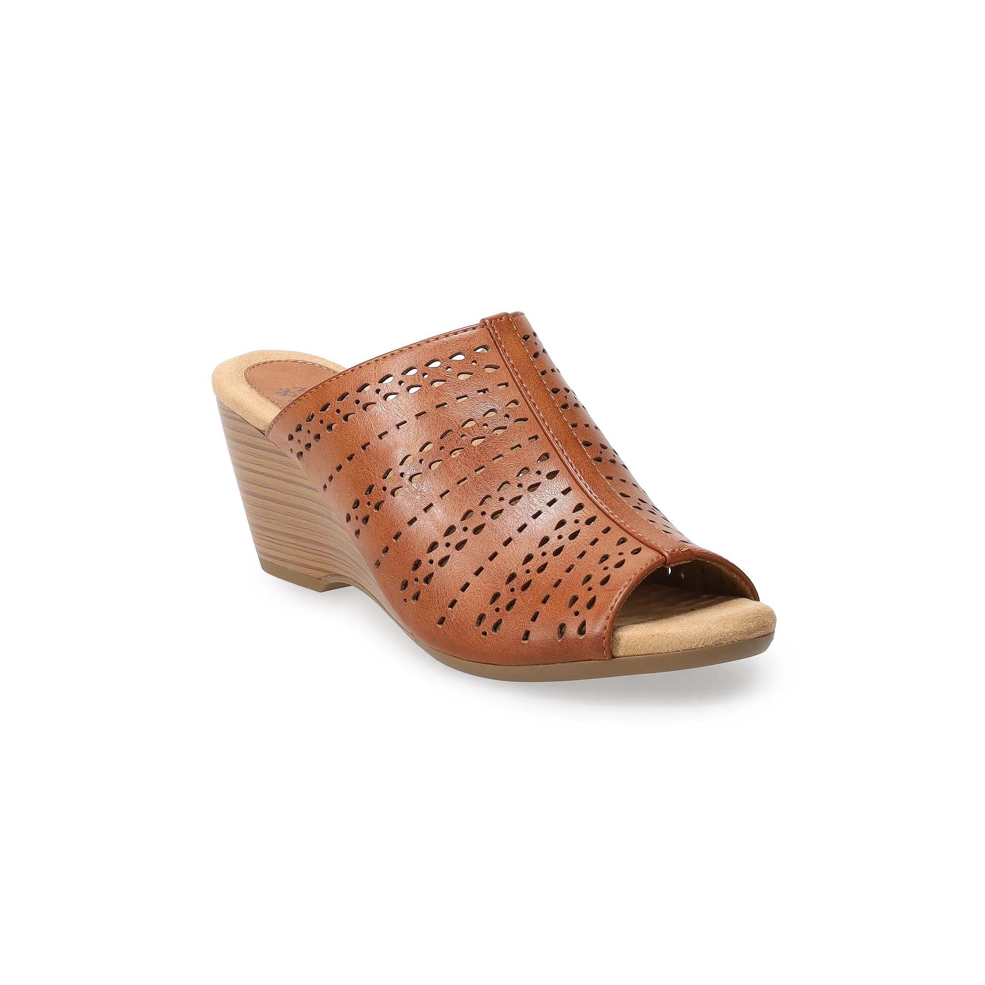 Croft & Barrow® Women's Wedge Slide Sandals, Size: 10, Red Product Image
