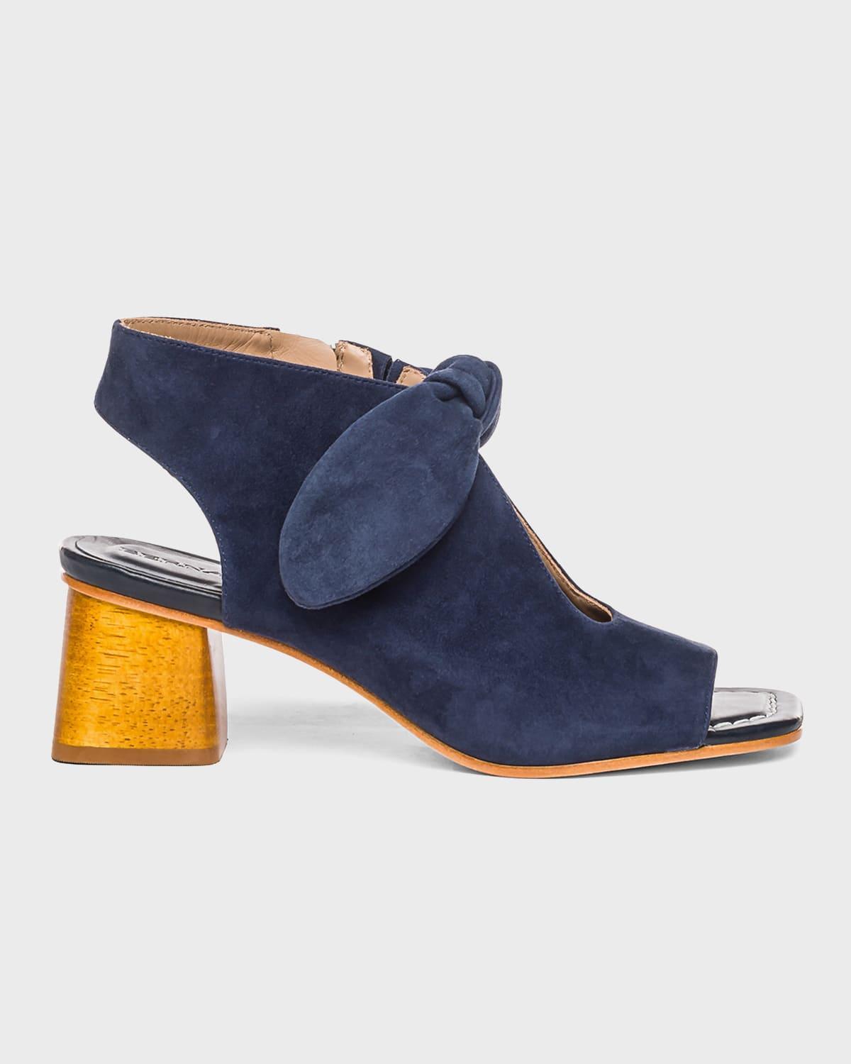 Lizzie Suede Knot Zip Sandals Product Image