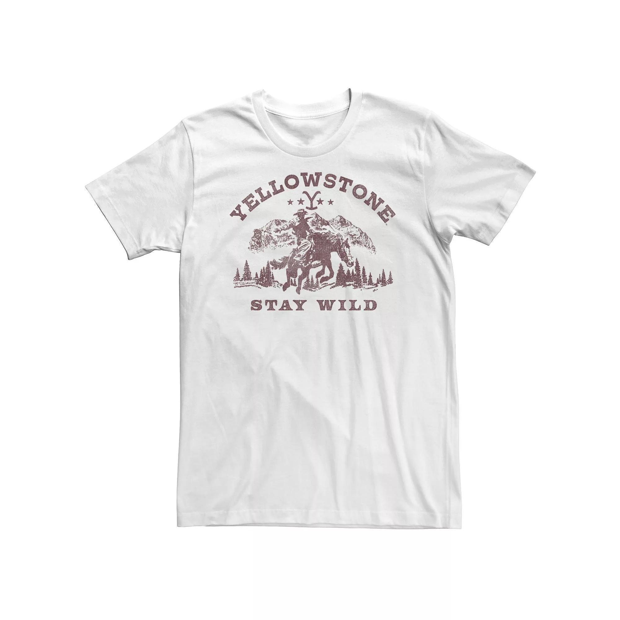 Big & Tall Yellow Stone Stay Wild Tee, Men's, Size: XL Tall, White Product Image