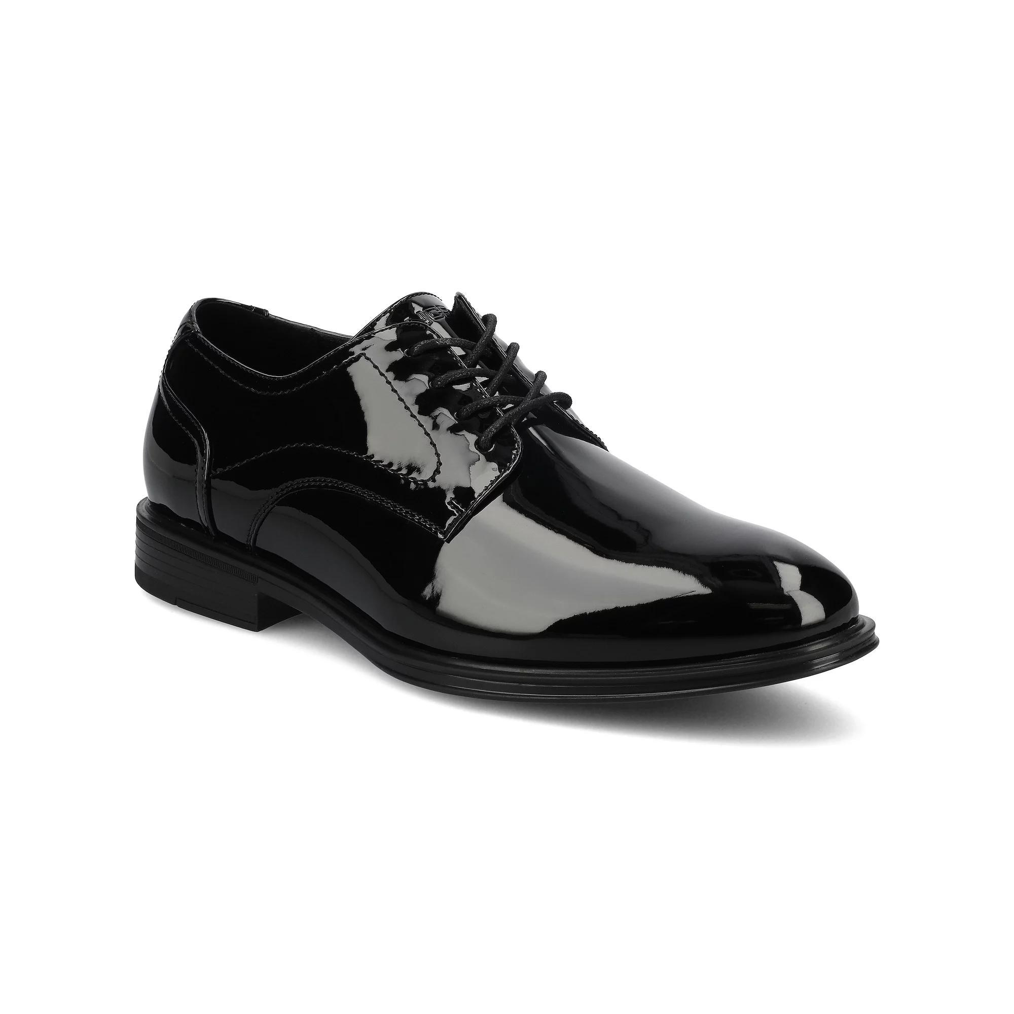 VANCE Barclay Men's Plain Toe Comfort Oxford Shoes in Regular and Wide, Size: 12 Wide, Patent Black Product Image