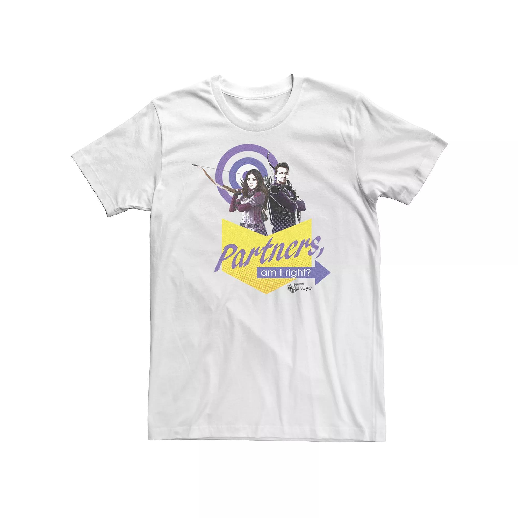 Big & Tall Marvel Hawkeye "Partners Am I Right?" Tee, Men's, Size: XXL Tall, White Product Image