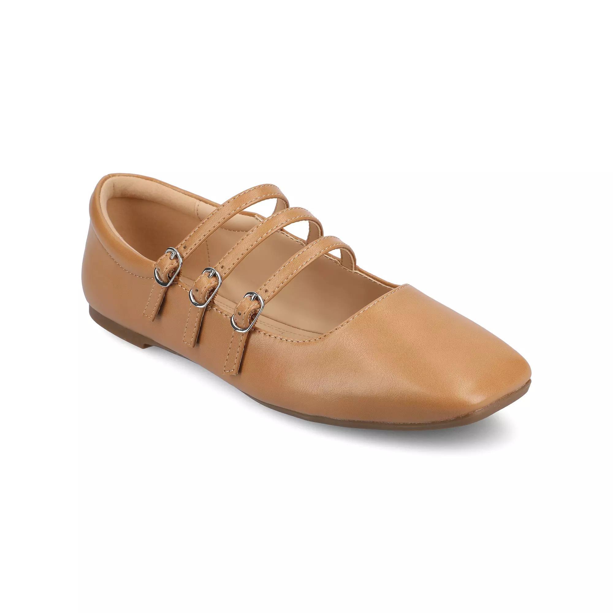 Journee Darlin Women's Tru Comfort Foam Multi Strap Square Toe Flats, Size: 12 Wide Product Image