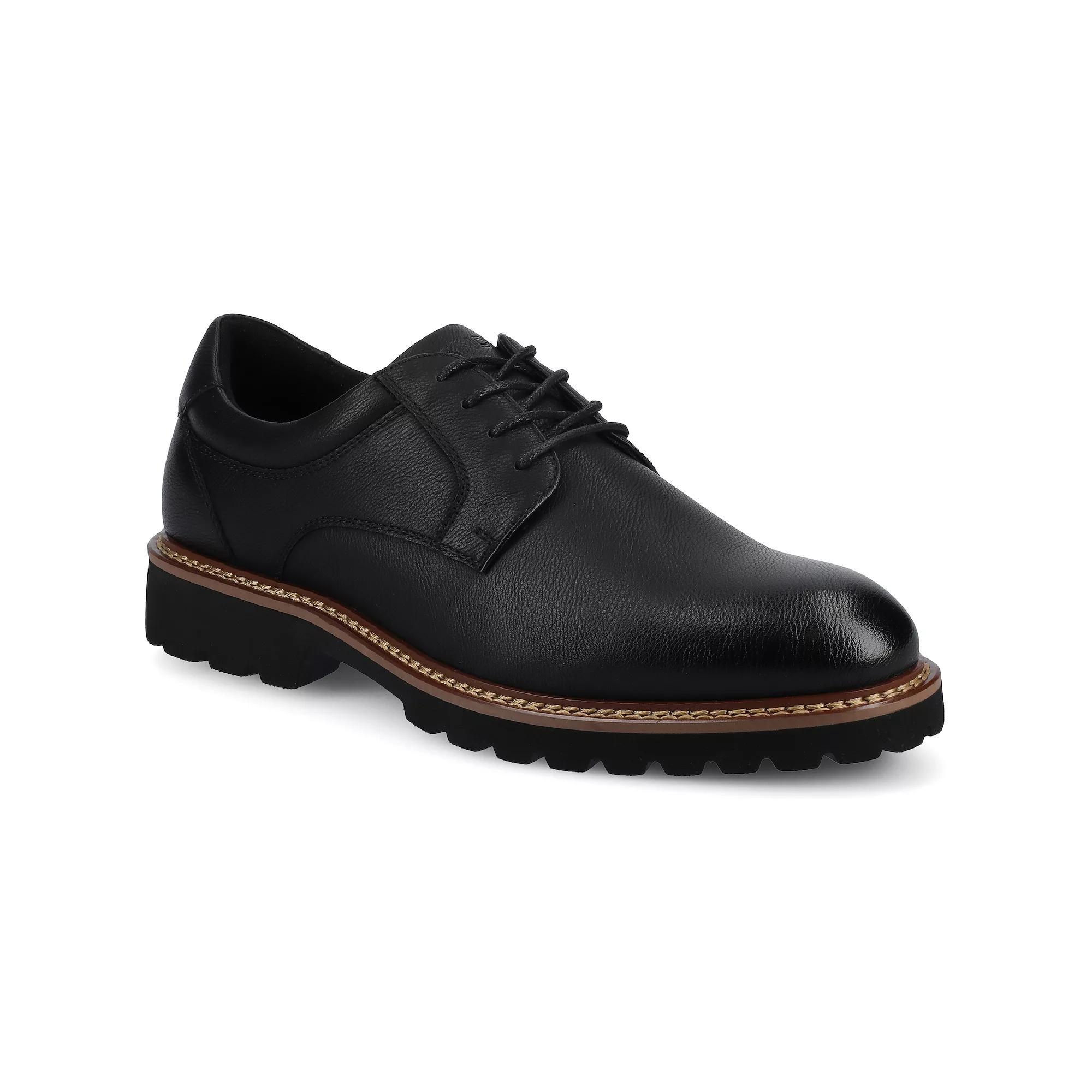 VANCE Templeton Comfort Lug Sole Men's Flexible Oxford Dress Shoes, Size: 9.5, Black Product Image