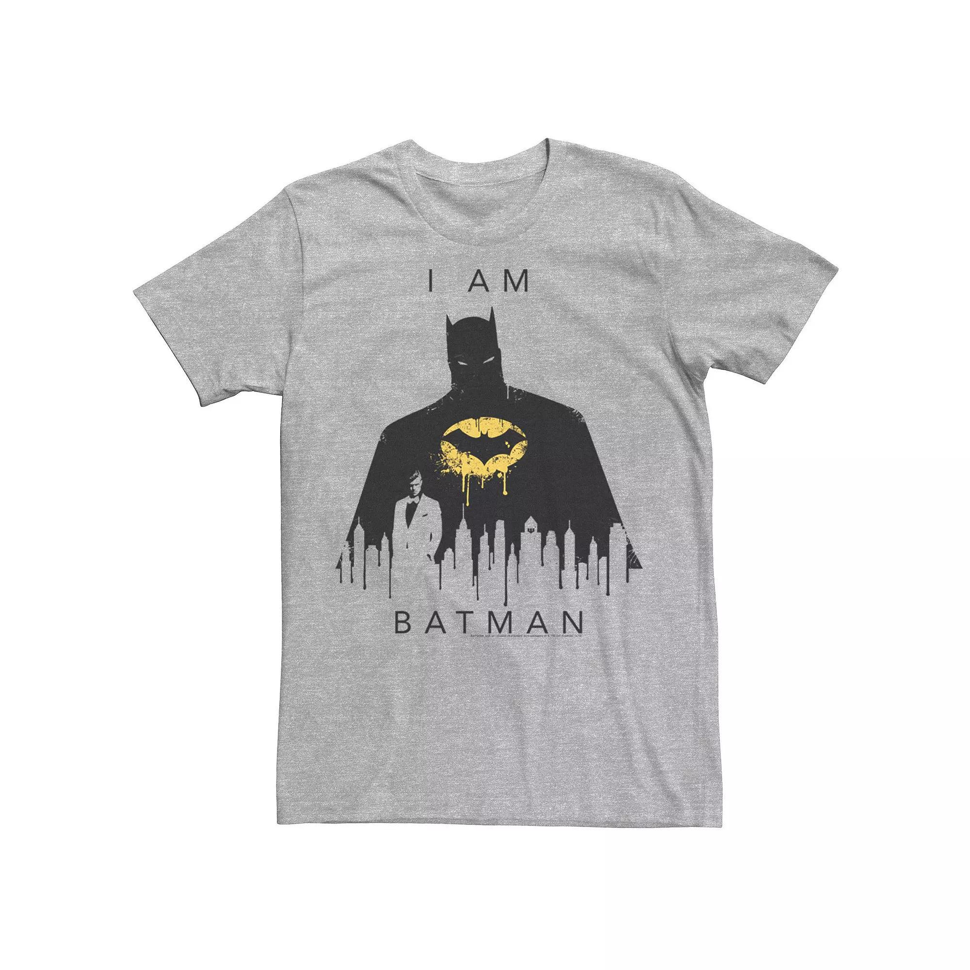Men's DC Comics I Am Batman Skyline Poster Tee, Size: 3XL, Silver Product Image