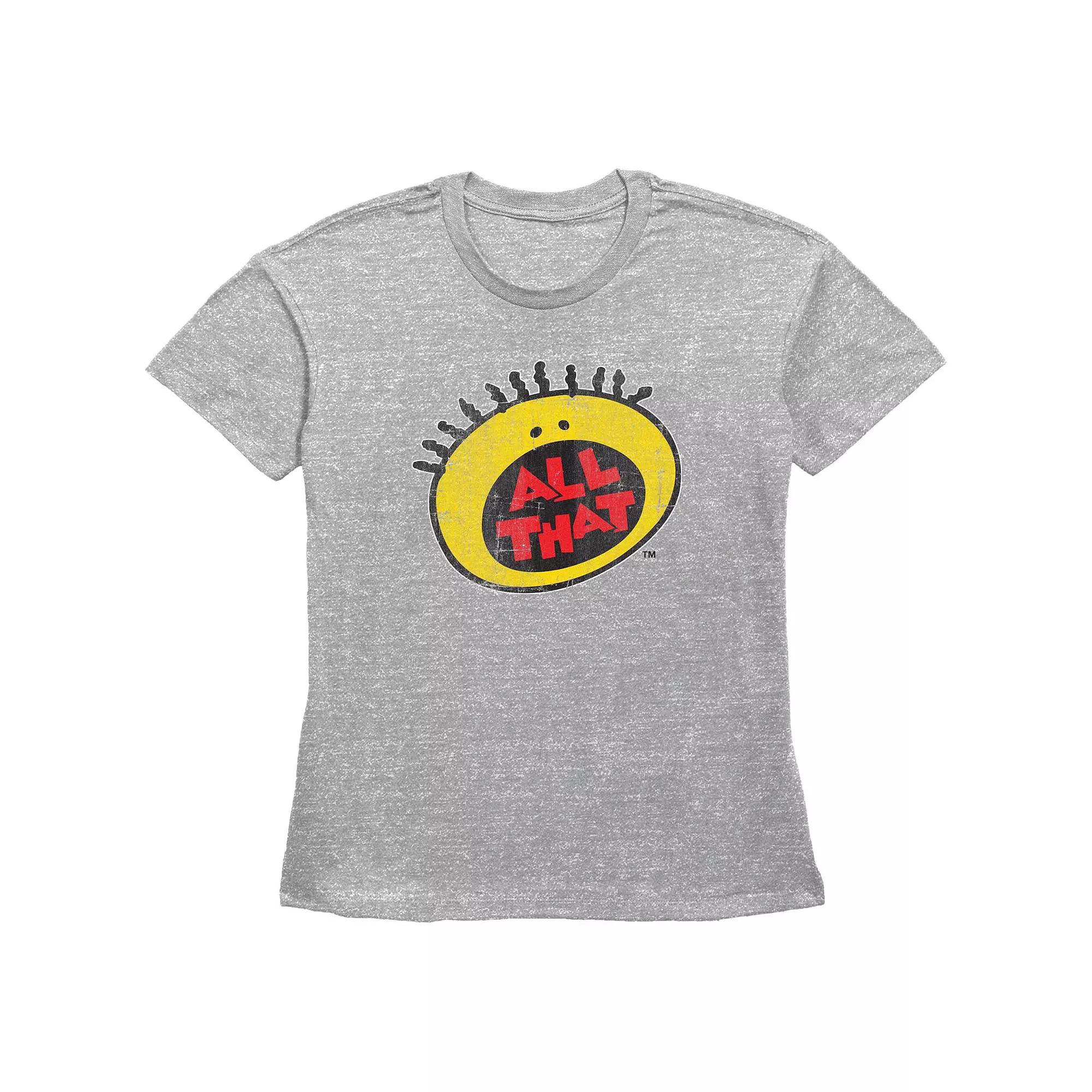 Women's Nickelodeon All That Logo Graphic Tee, Size: Small, Grey Gray Product Image