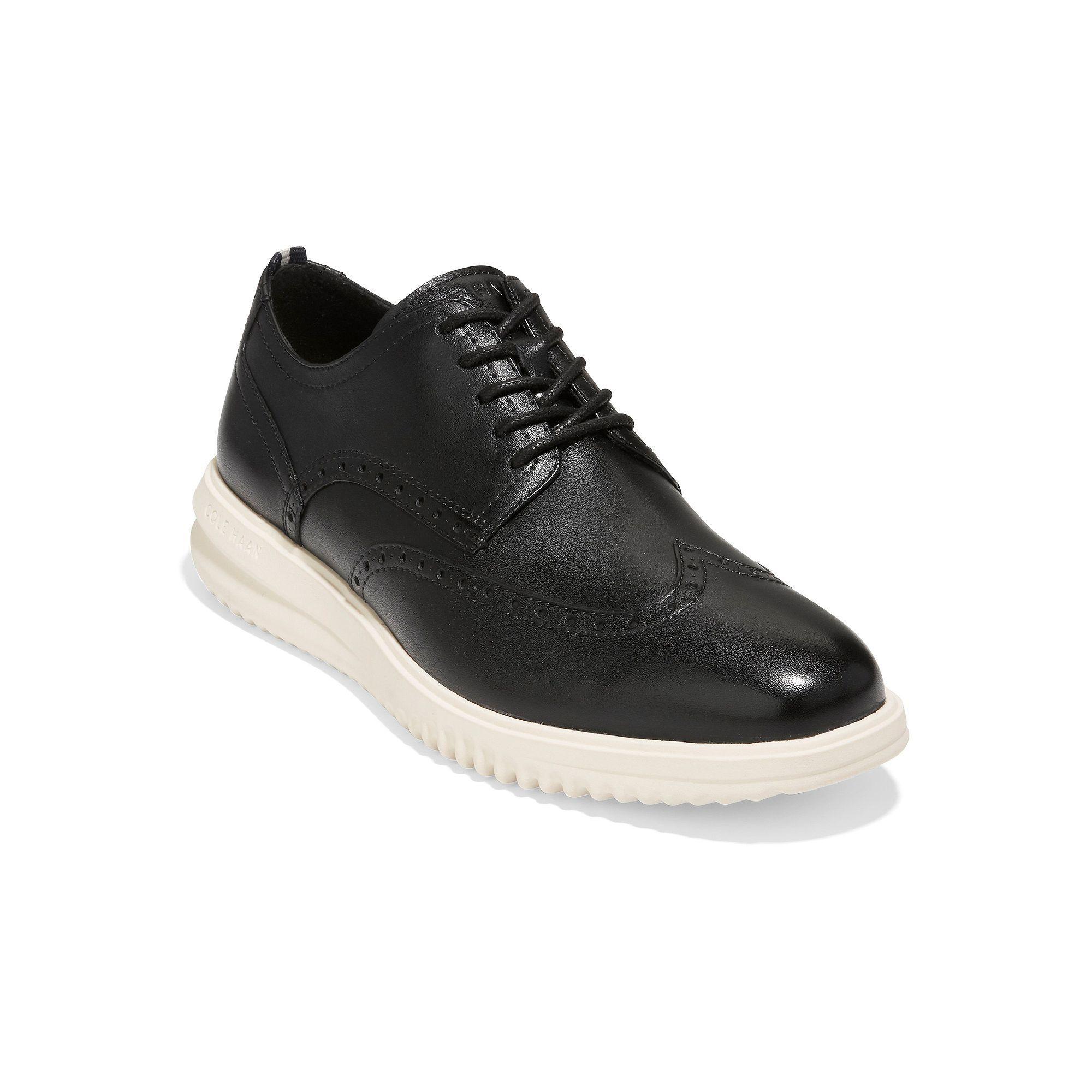 Cole Haan Grand+ Wingtip Men's Leather Oxford Shoes, Size: 8.5, Black Ivory Product Image