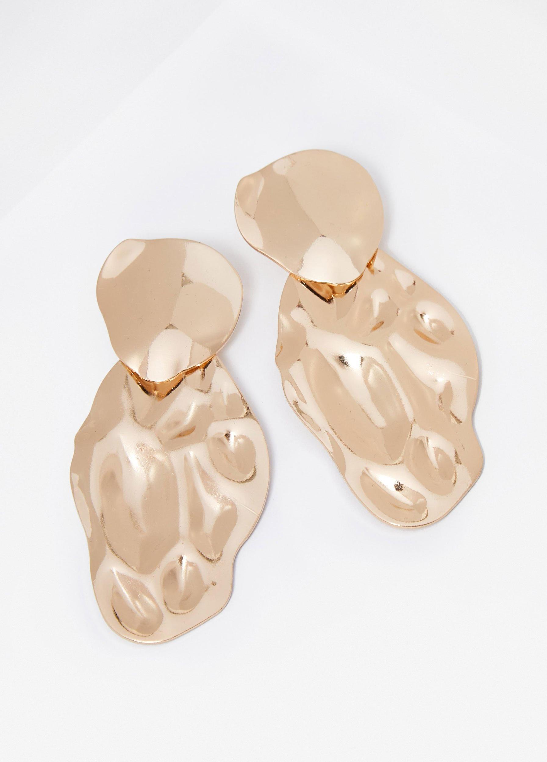 Wave Effect Gold Tone Earrings Product Image