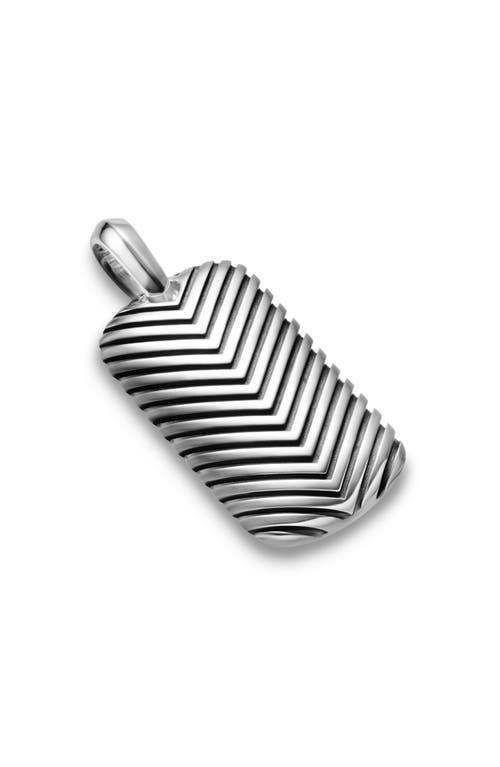 Mens Chevron Tag Enhancer in Silver, 34mm Product Image