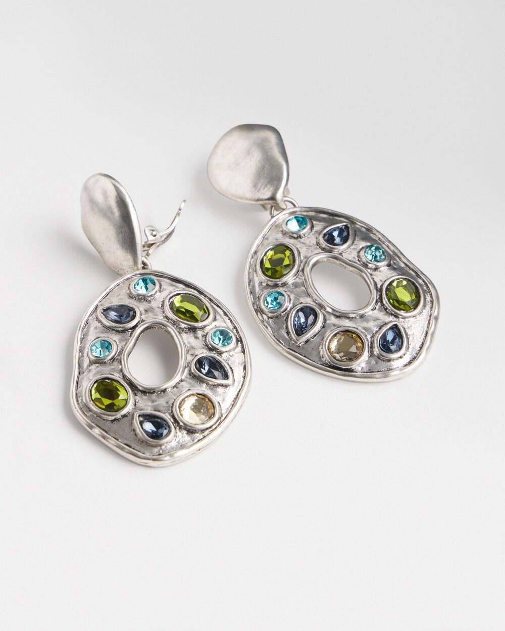 Multicolor Silver Tone Clip On Drop Earrings   Chico's - Silver - Women Product Image