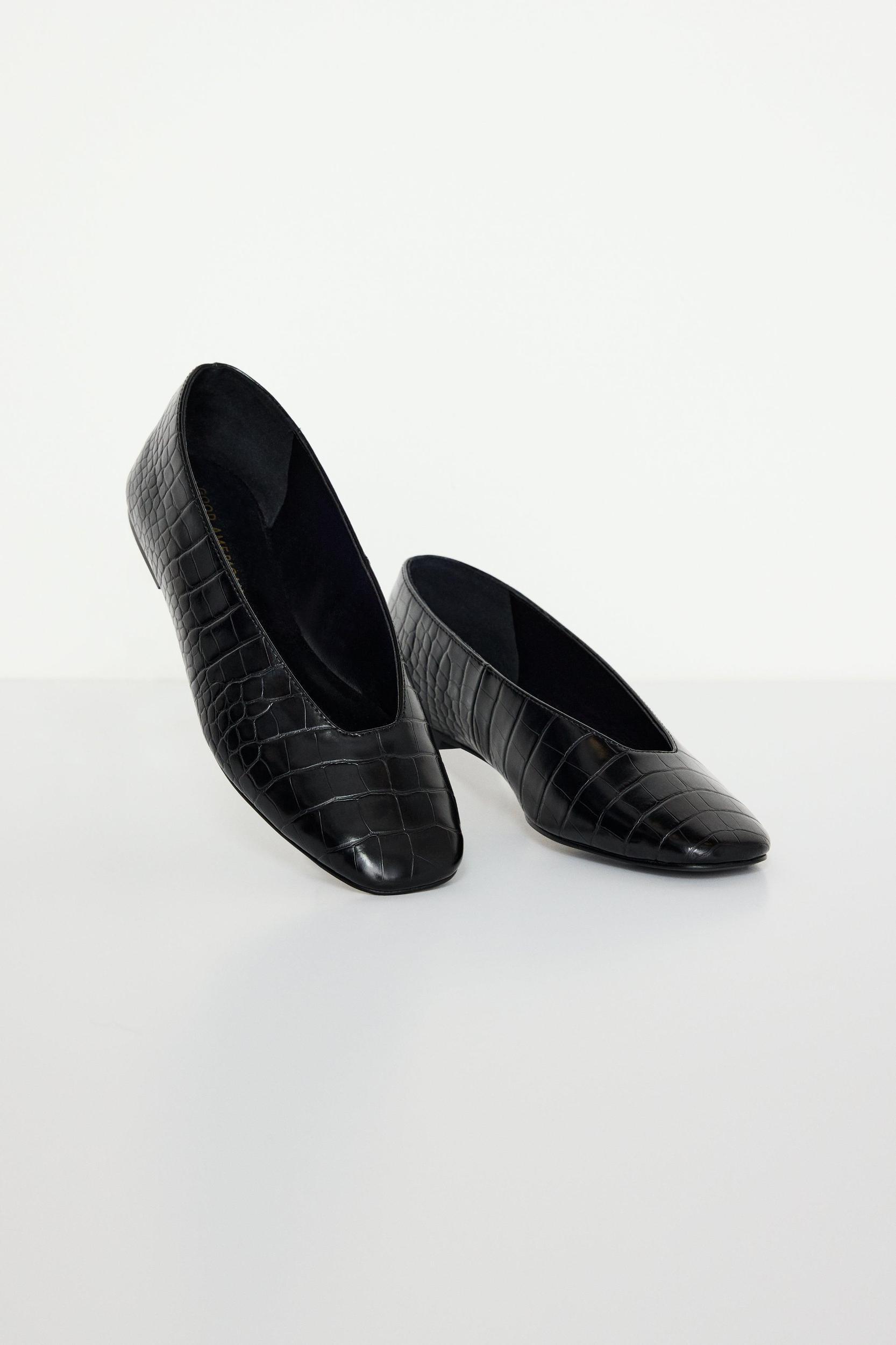 CROCODILE BALLET FLATS | BLACK001 Product Image