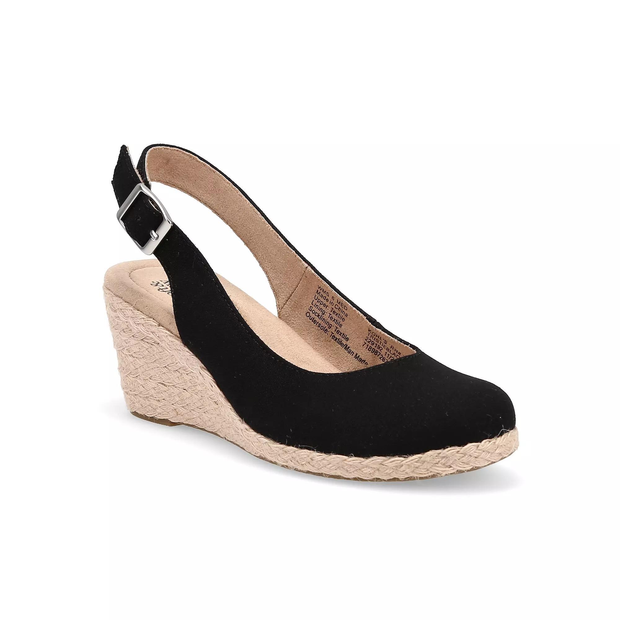 Croft & Barrow® Women's Espadrille Wedge Sandals, Size: 7.5, Black Product Image