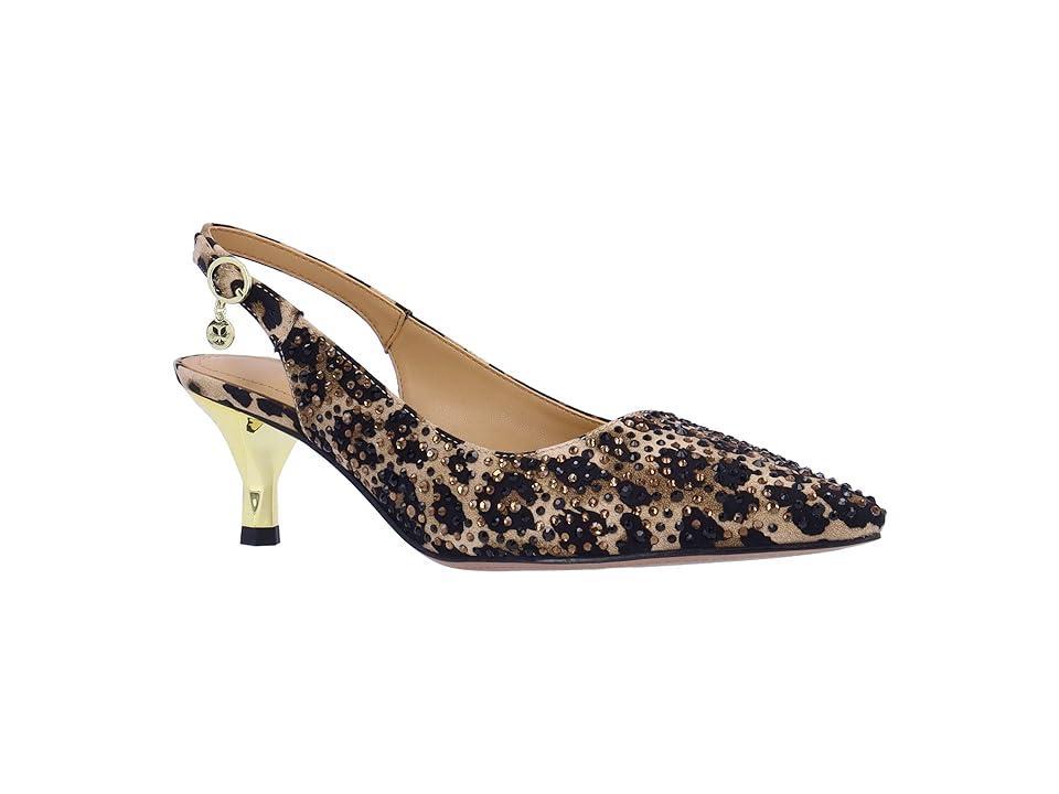 J. Renee Ferryanne Rhinestone Leopard Print Slingback Pumps Product Image