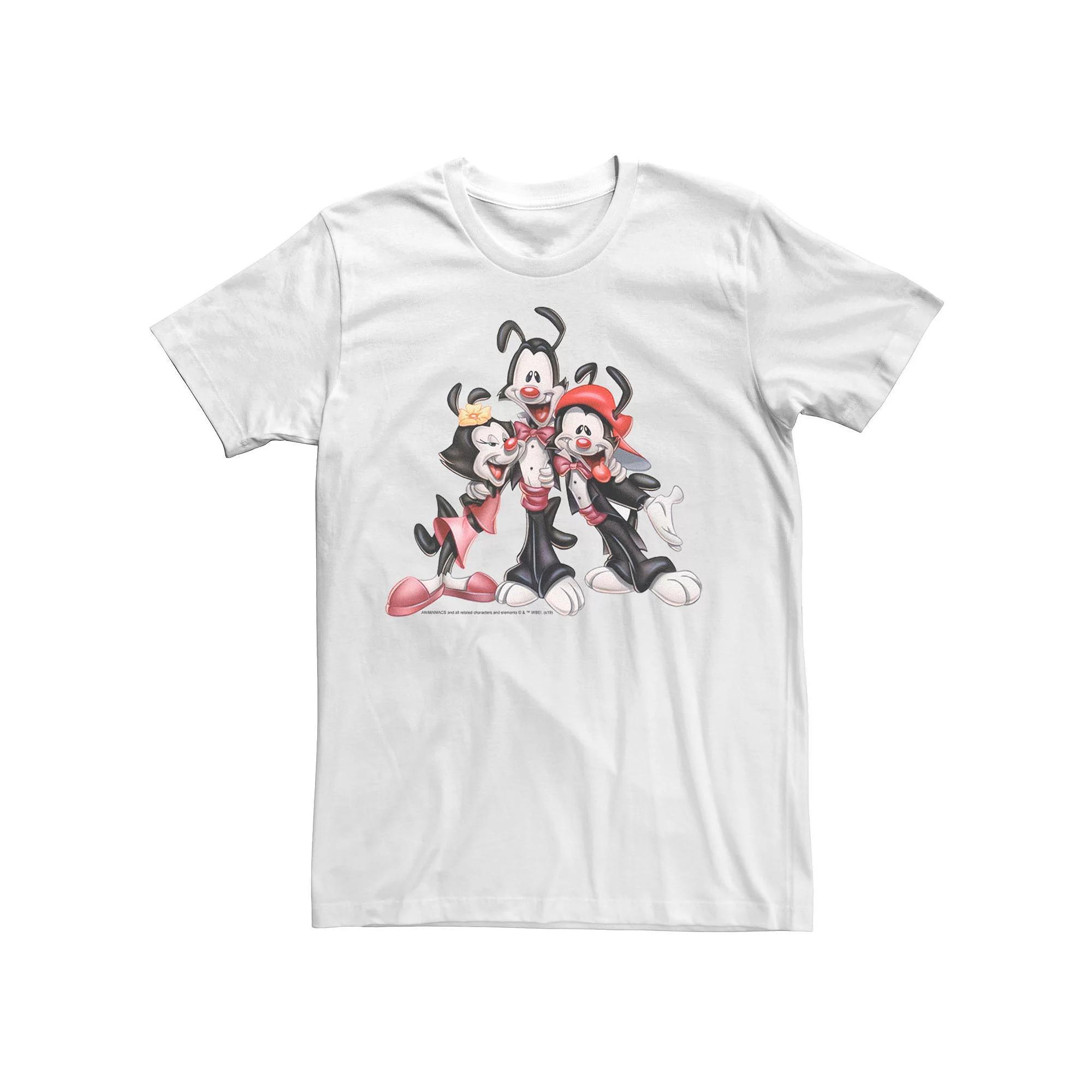 Men's Animaniacs Yakko Wakko & Dot Airbrush Tee, Size: XXL, White Product Image
