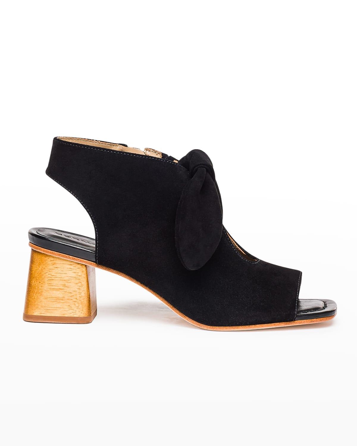 Lizzie Suede Knot Zip Sandals Product Image