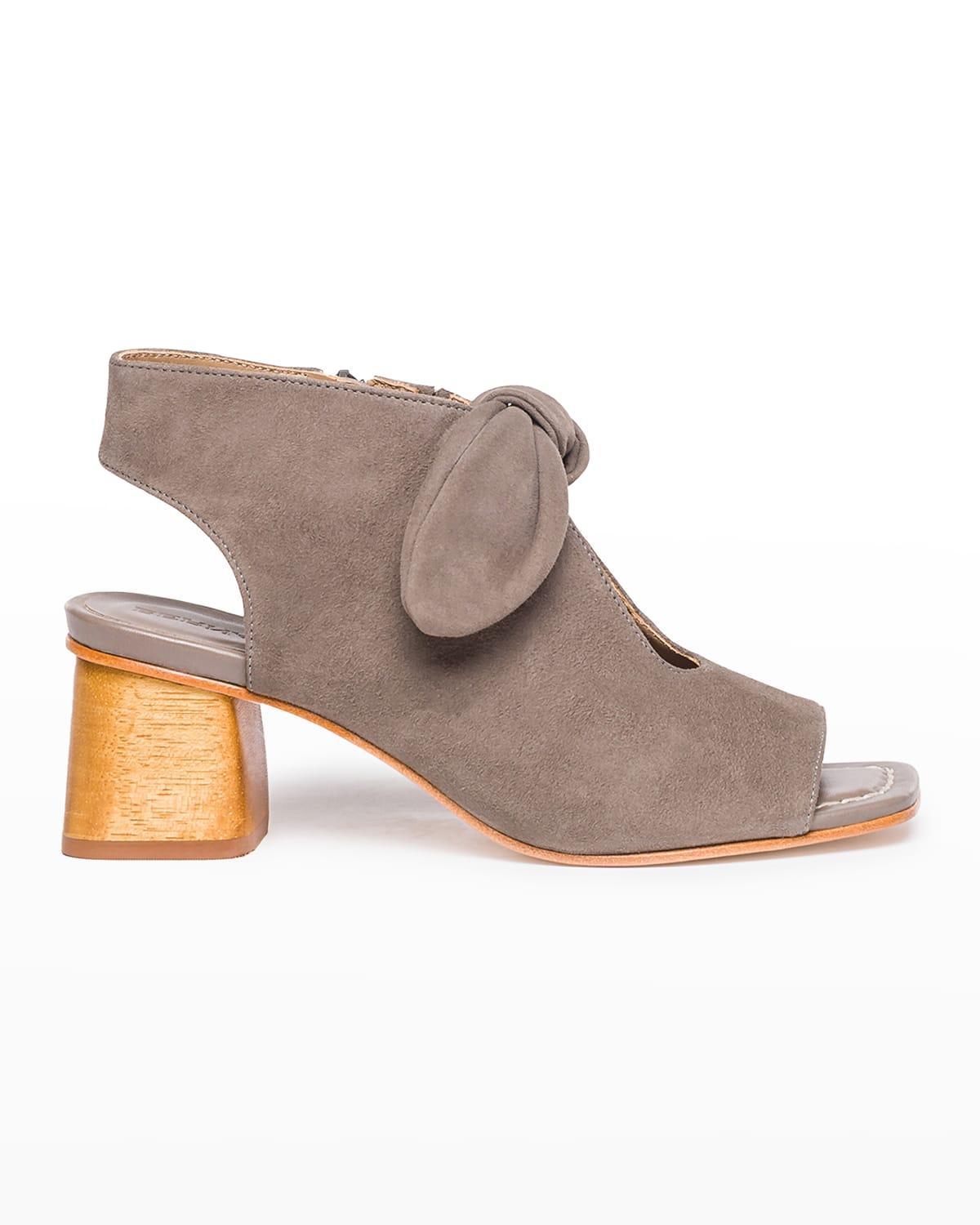 Lizzie Suede Knot Zip Sandals Product Image