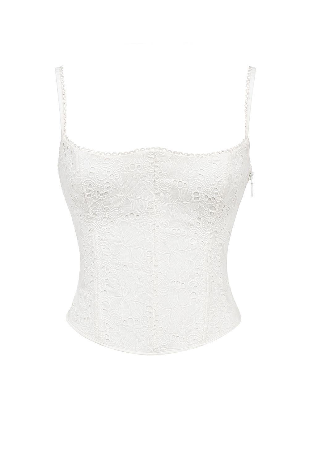 Lorina  white broderie anglais corset Product Image