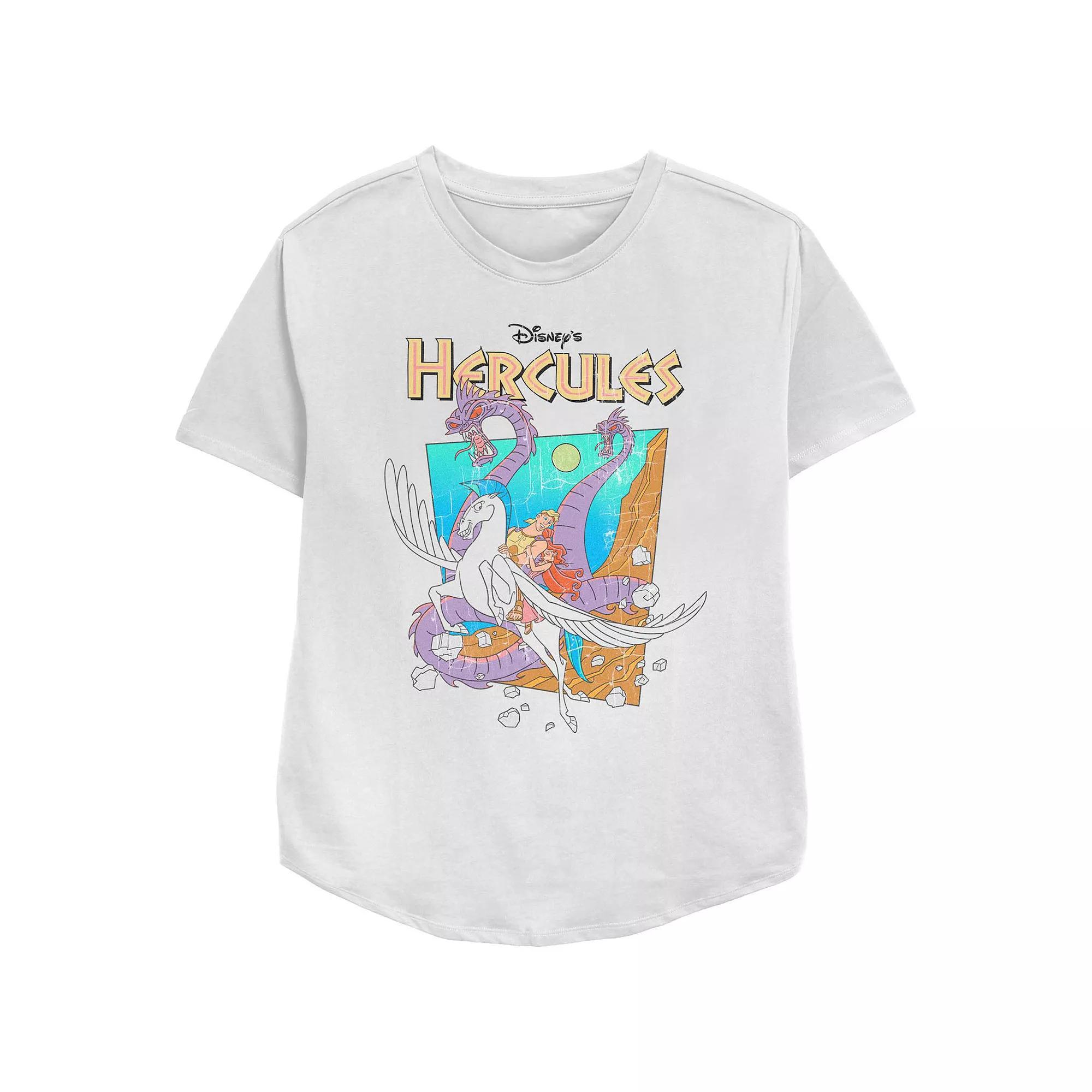 Disney's Hercules Women's Hydra Escape Cracked Image Graphic Tee, Size: XL, White Product Image