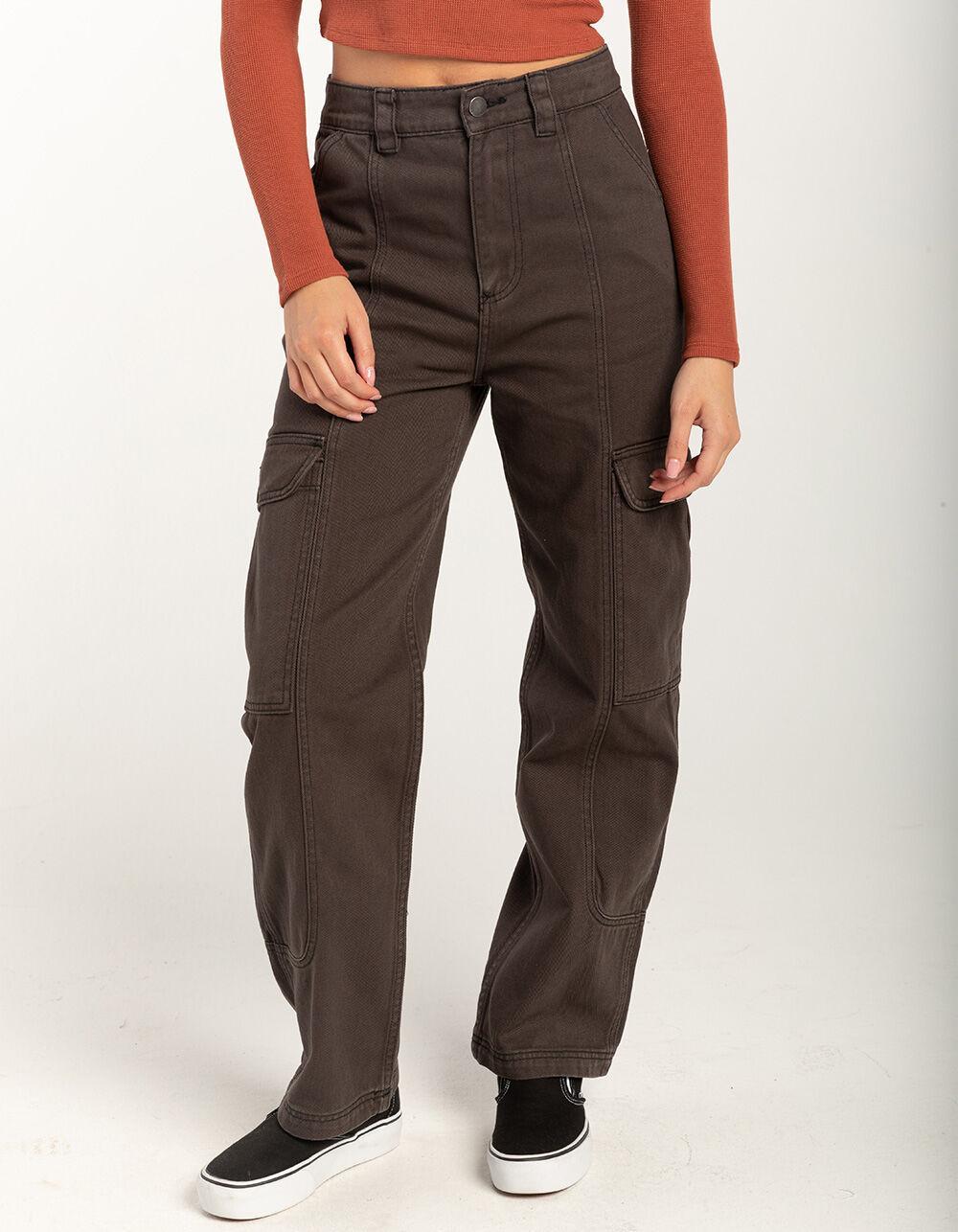 BILLABONG Wall To Wall Womens Denim Cargo Pants - OFF-BLACK Product Image