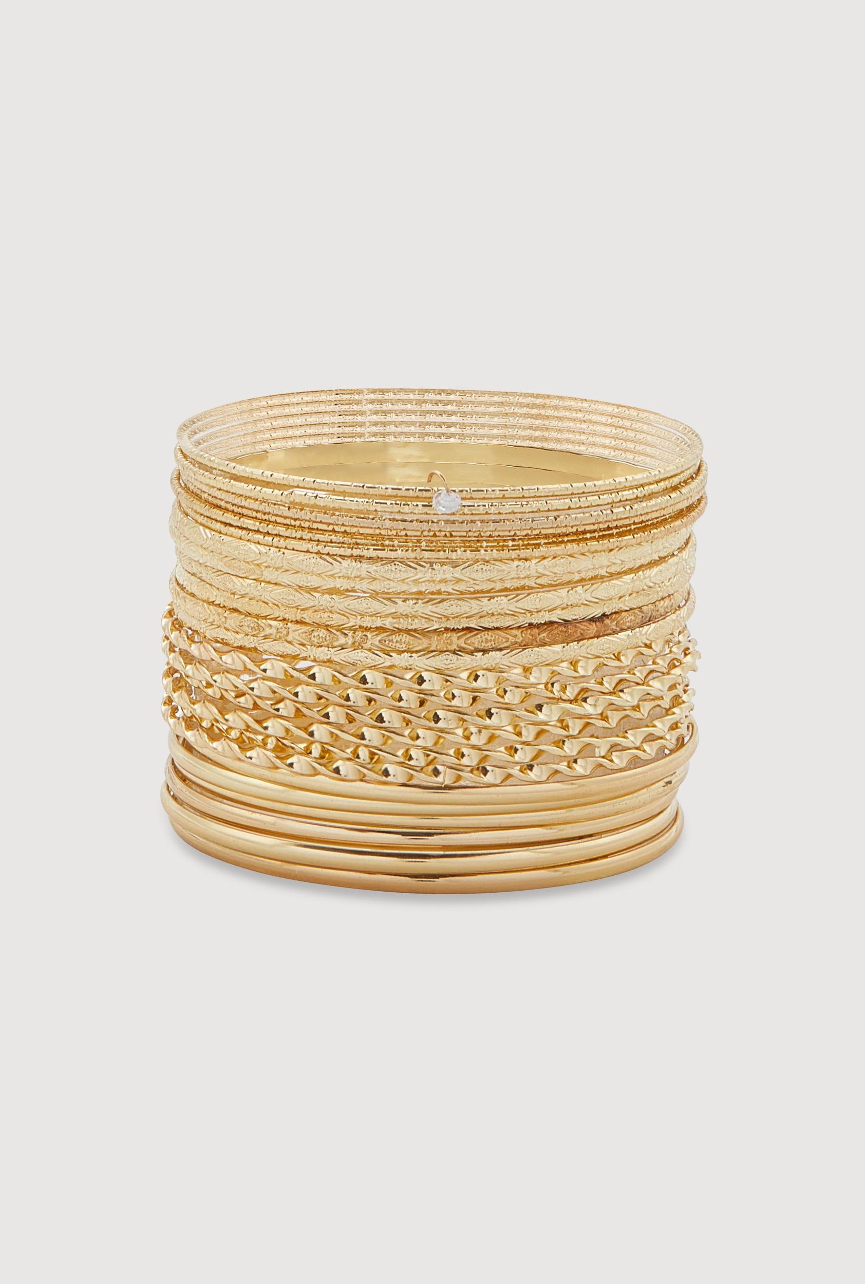 Plus Size Cubic Zirconia Assorted Metallic Bangles Set Male Product Image
