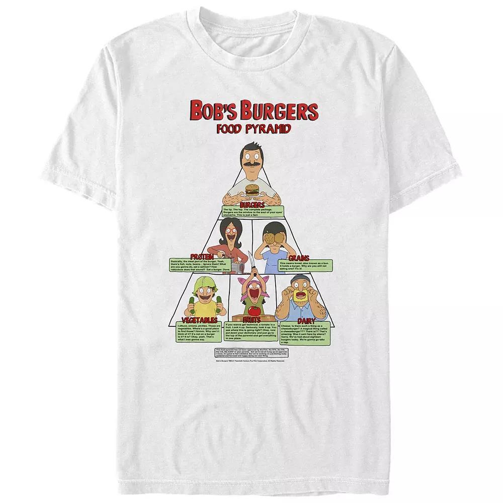Men's Bob's Burgers Food Pyramid Graphic Tee, Size: Large, White Product Image