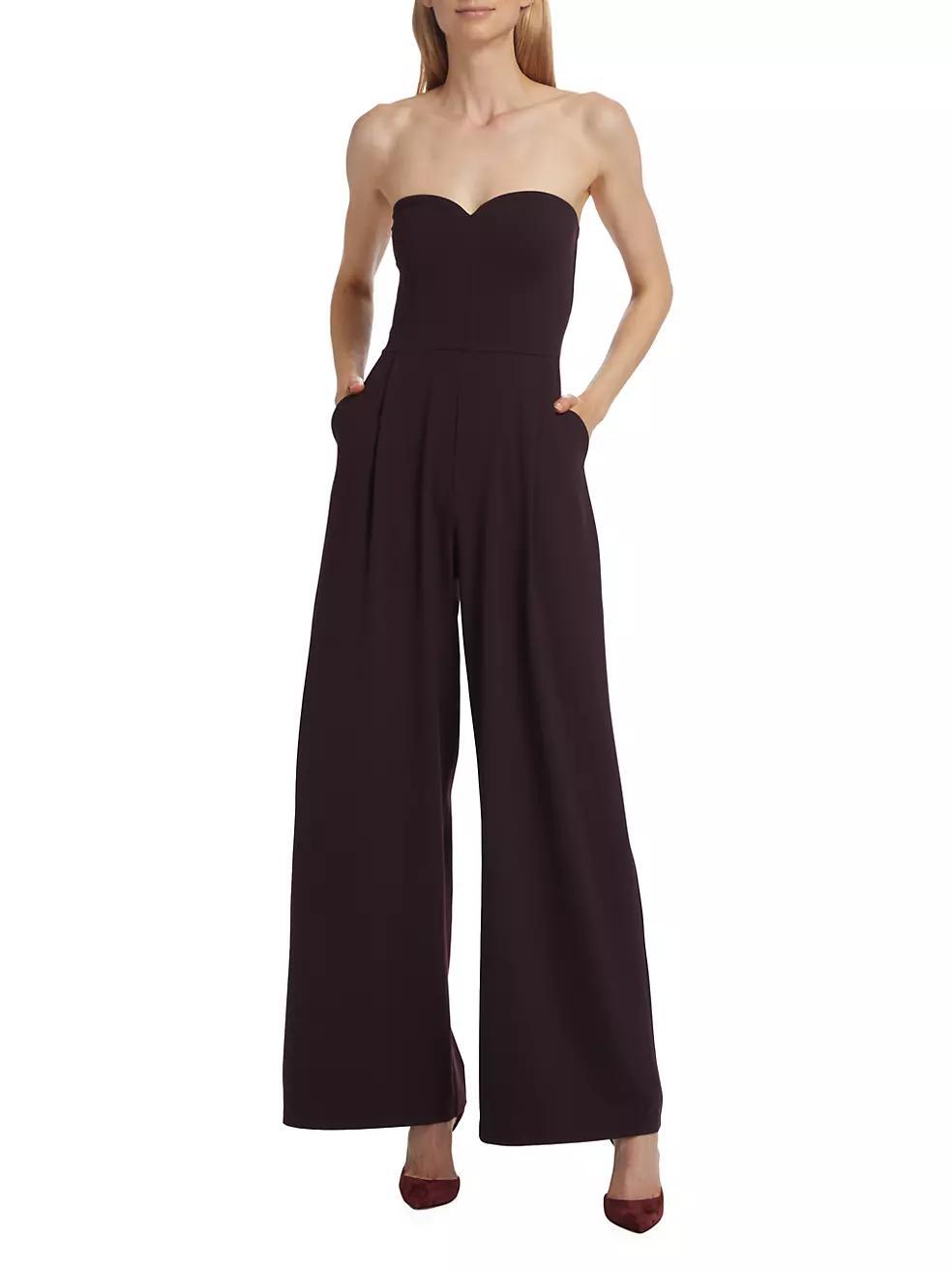 Pleated Sweetheart Neck Jumpsuit Product Image