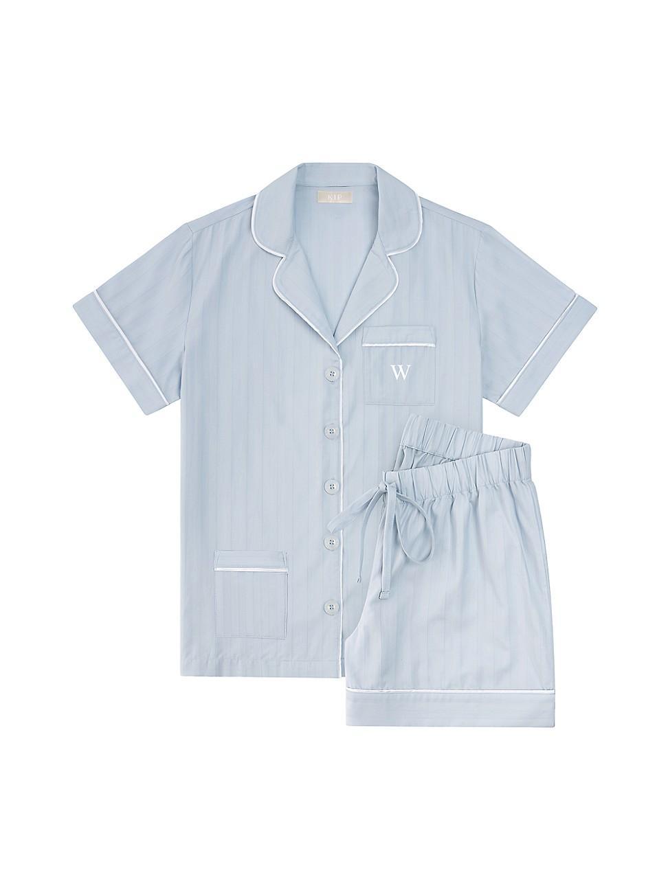 Womens Monogrammed Premium Cotton Collection Short Pajama Set Product Image