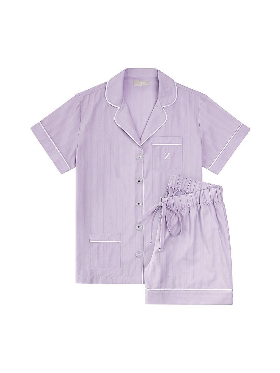 Womens Monogrammed Premium Cotton Collection Short Pajama Set Product Image