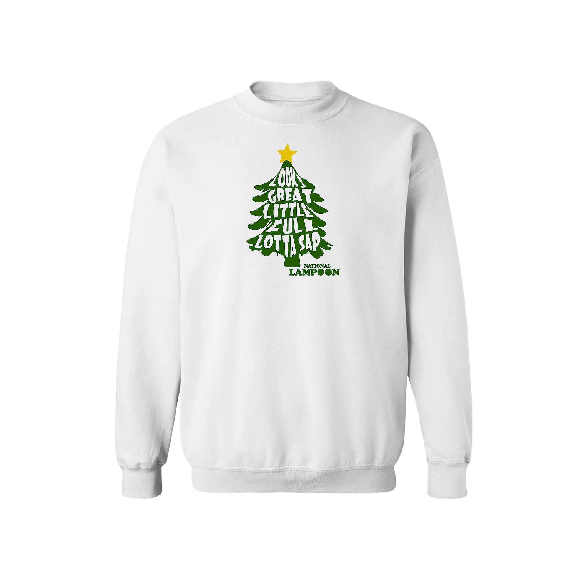 Men's Looks Great National Lampoon's Christmas Vacation Graphic Fleece Crew Sweatshirt, Size: XL, White Product Image
