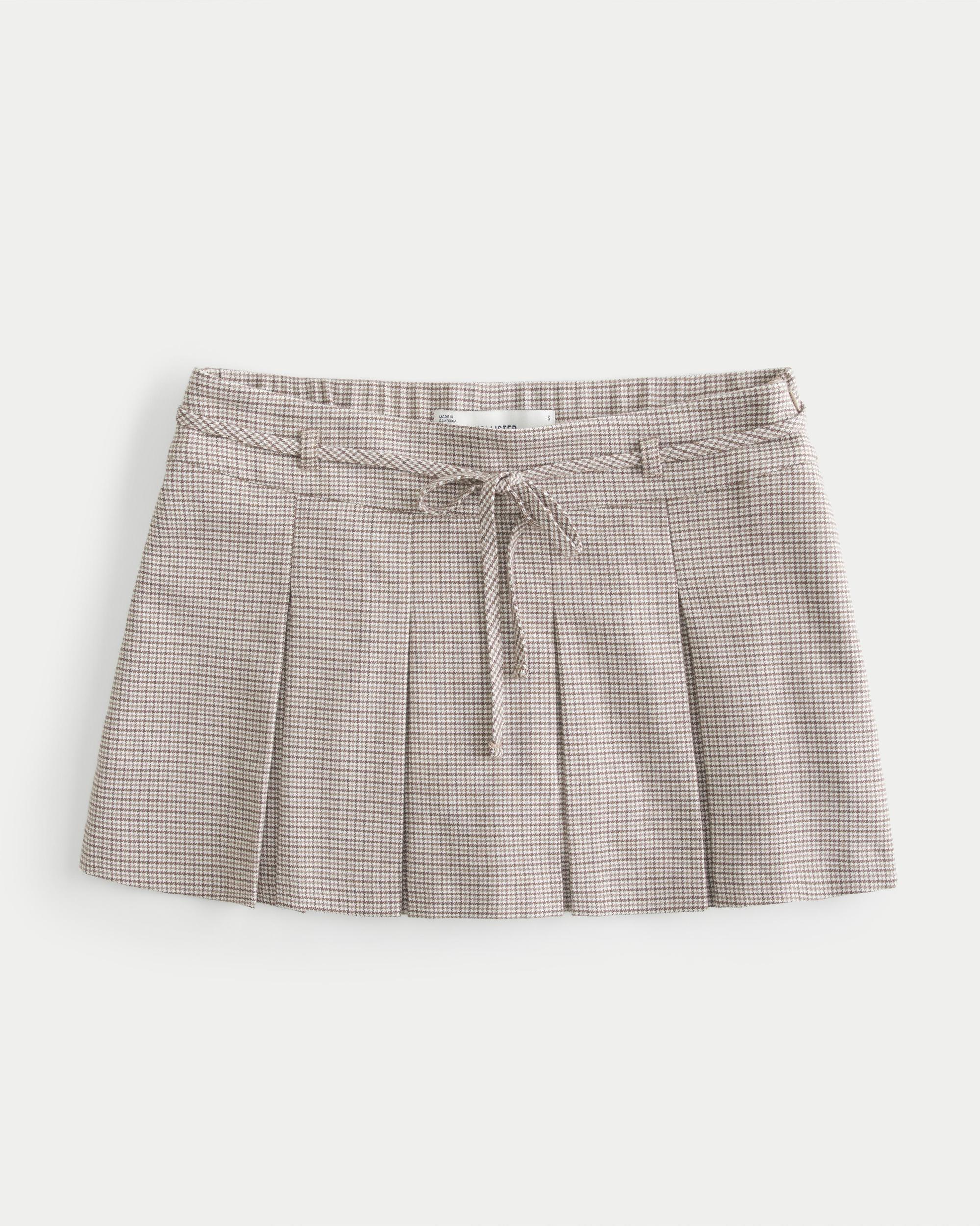 Mid-Rise Pleated Mini Skort Product Image
