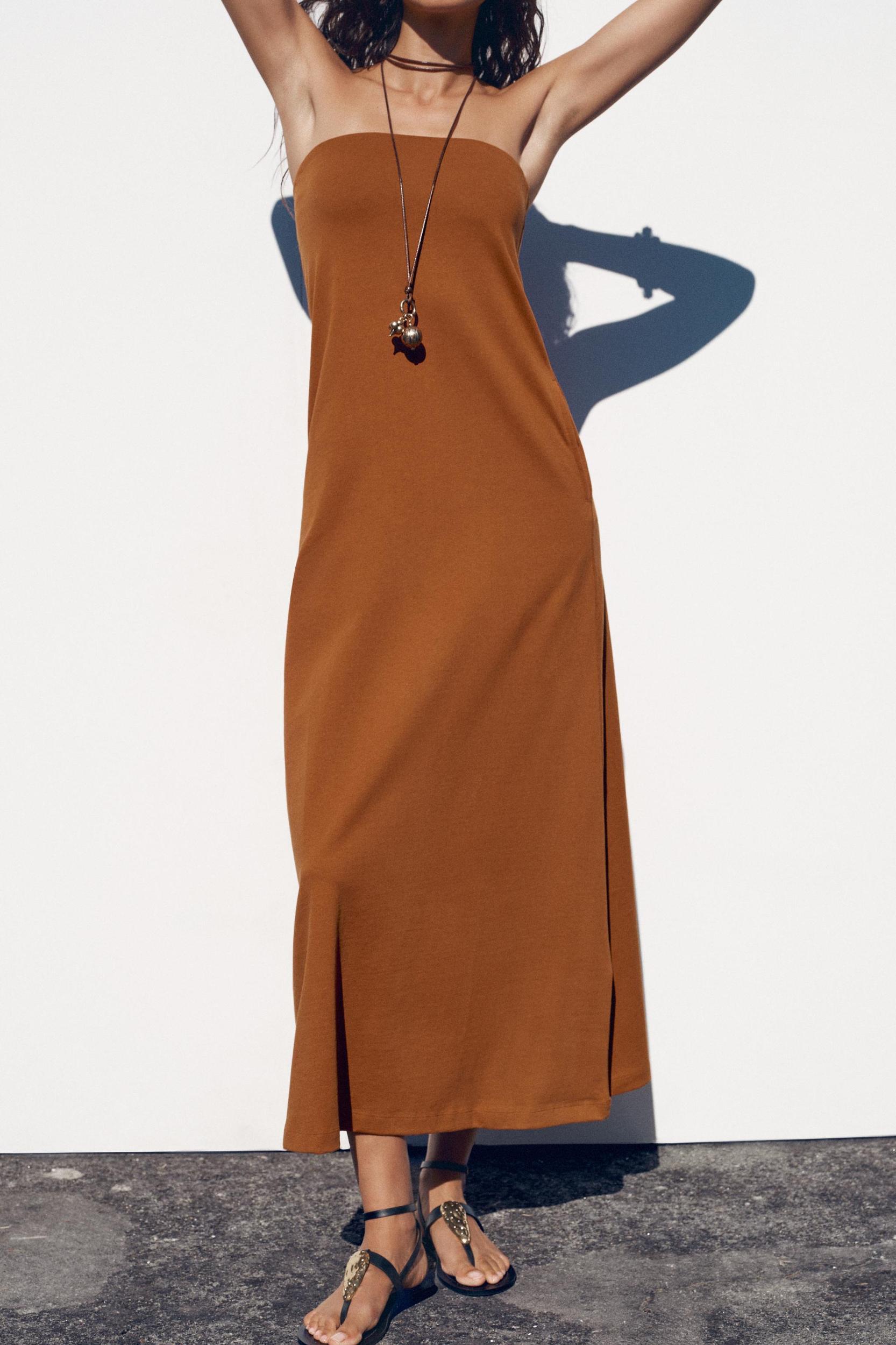 HEAVY COTTON STRAPLESS DRESS Product Image