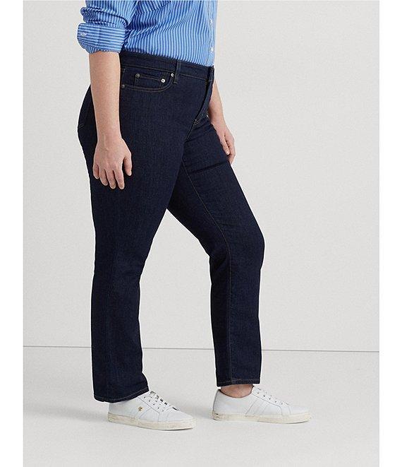 Lauren Ralph Lauren Plus Size Premier Stretch Denim Straight Leg Jeans Product Image