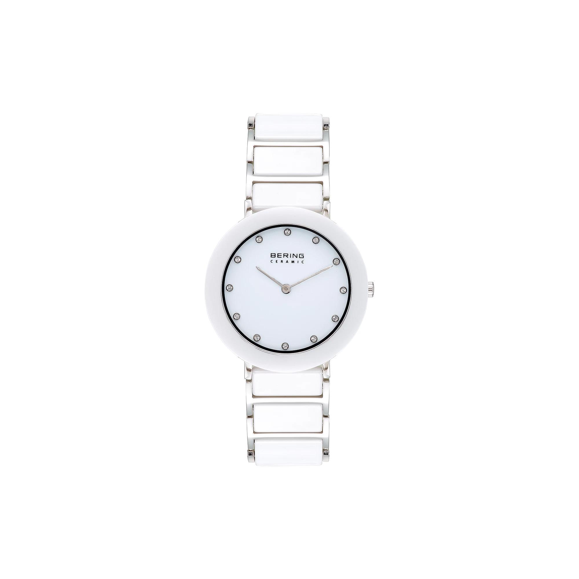 BERING Women's White Ceramic Link Watch - 11435-754, Size: Medium Product Image