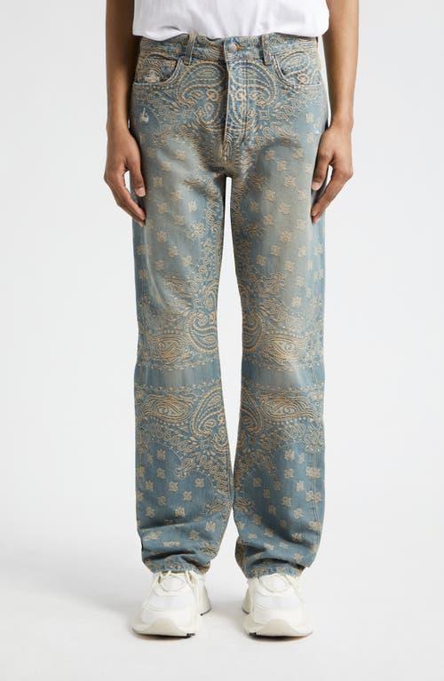 Mens Bandana Jacquard Straight-Leg Jeans Product Image