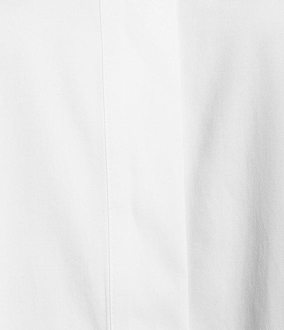 Donna Karan Point Collar Long Sleeve Framed Hem Button Front Shirt Product Image