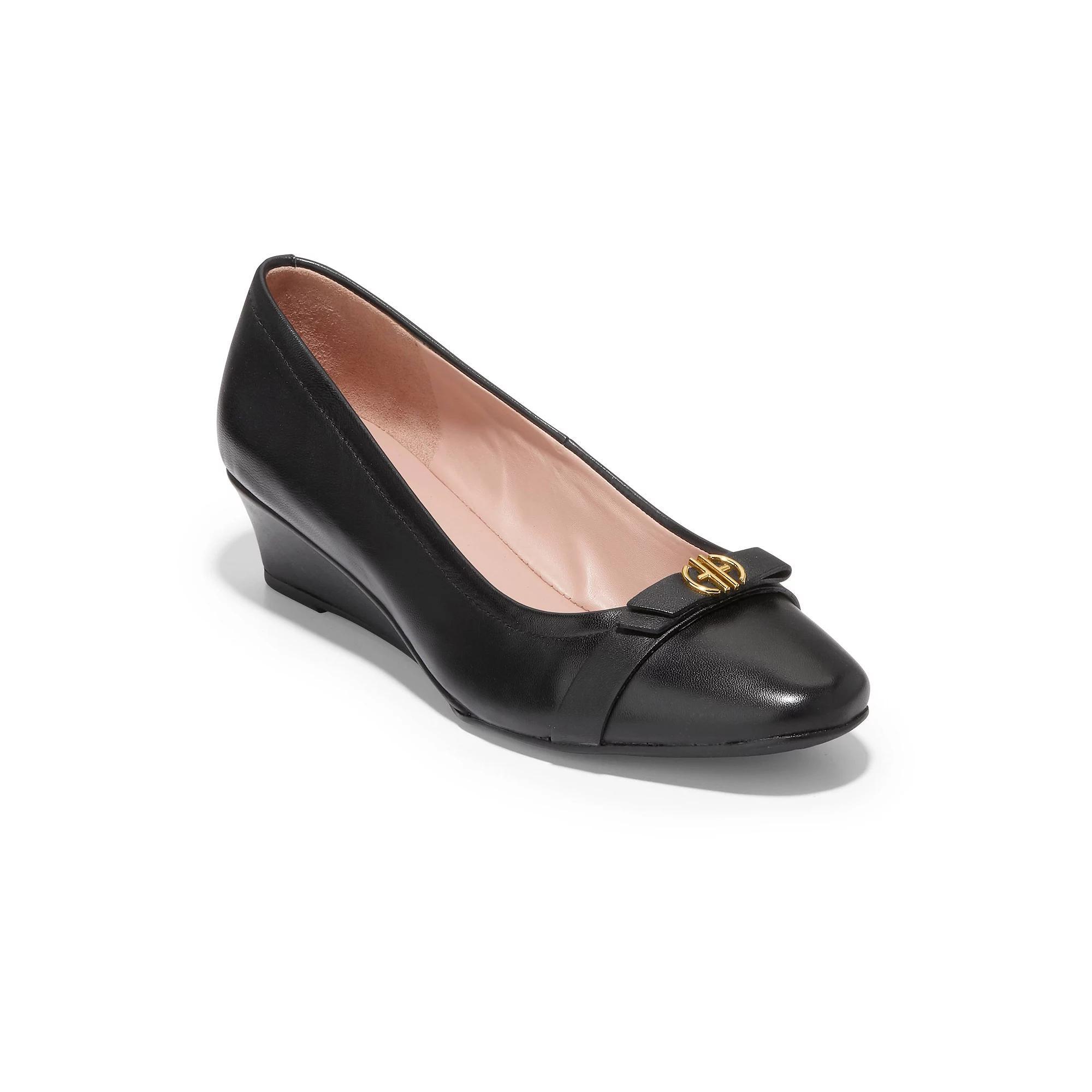 Cole Haan Malta Leather Bow Wedges Product Image