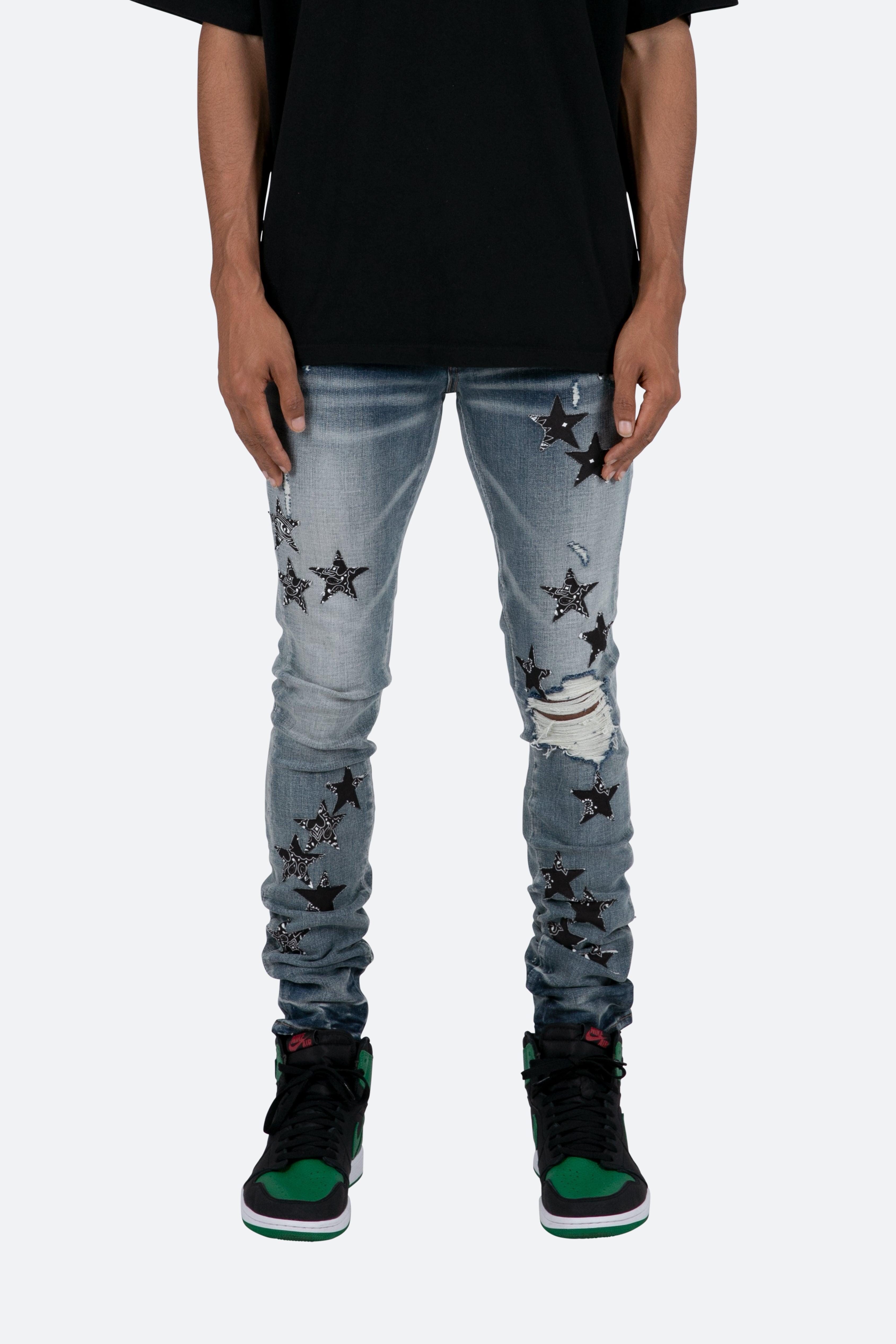 X462 Star Skinny Denim - Blue/Black Product Image
