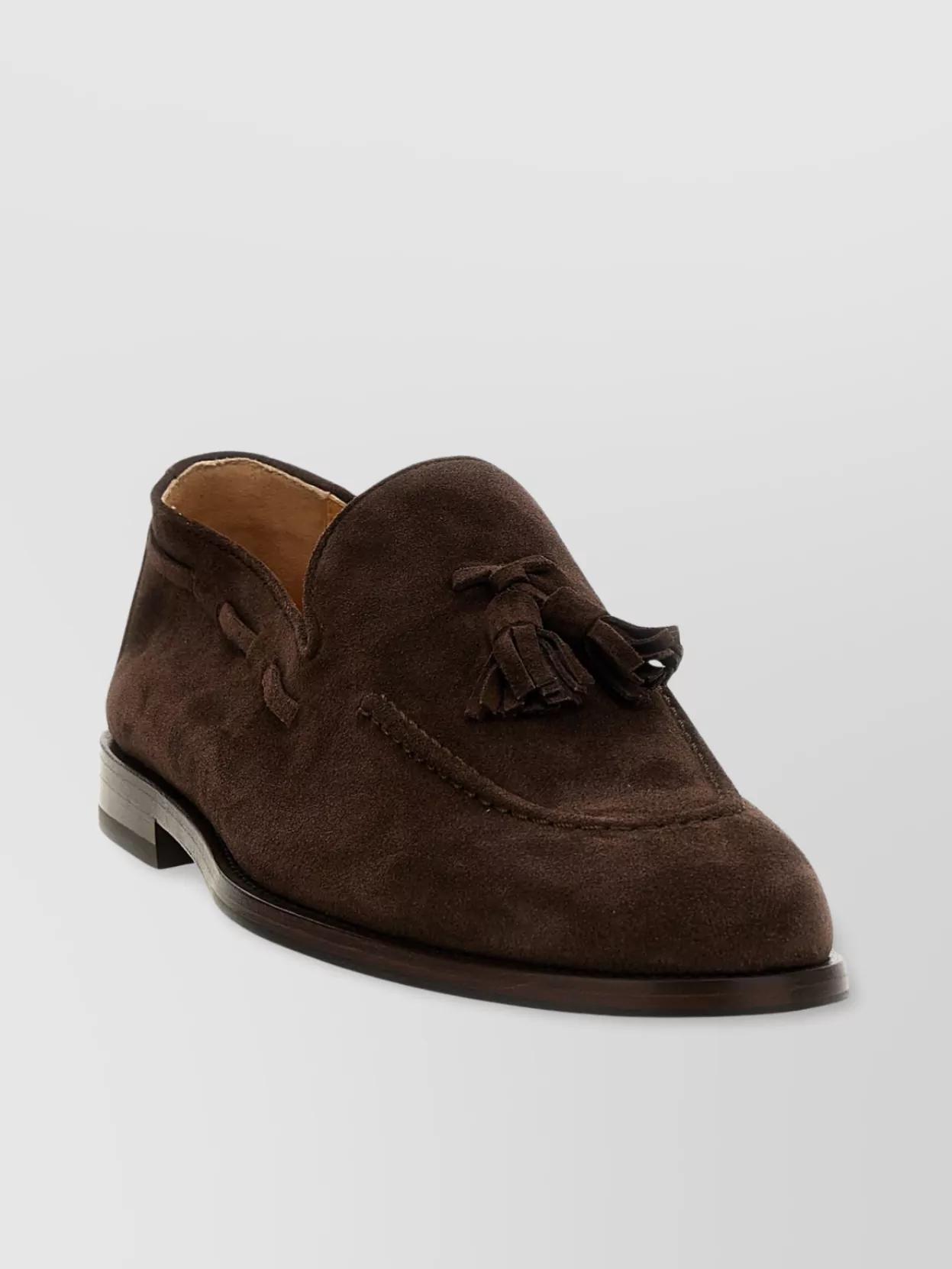 BRUNELLO CUCINELLI Man Loafers Deep Purple Size 10 Leather In Red Product Image