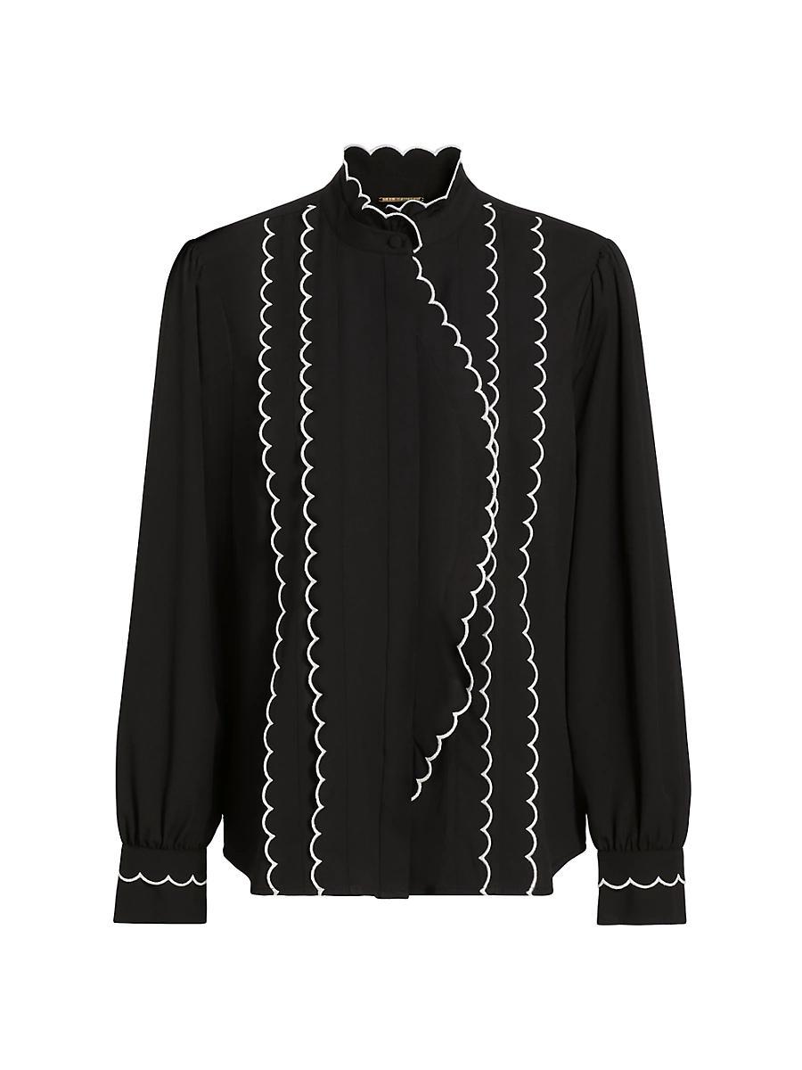Womens The Rae Scalloped-Trim Blouse Product Image