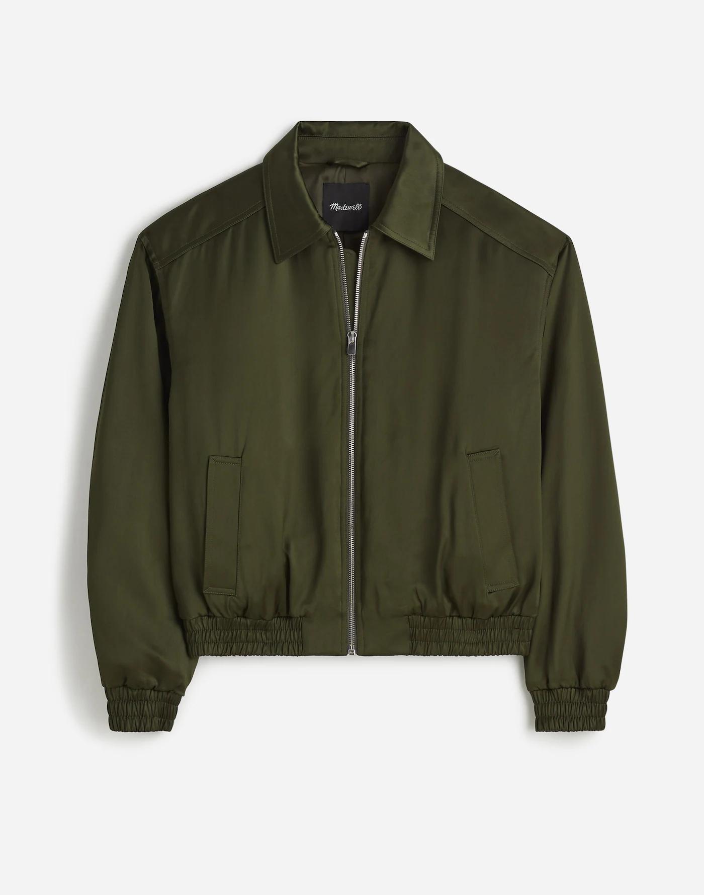 Relaxed Zip-Front Bomber Jacket Product Image