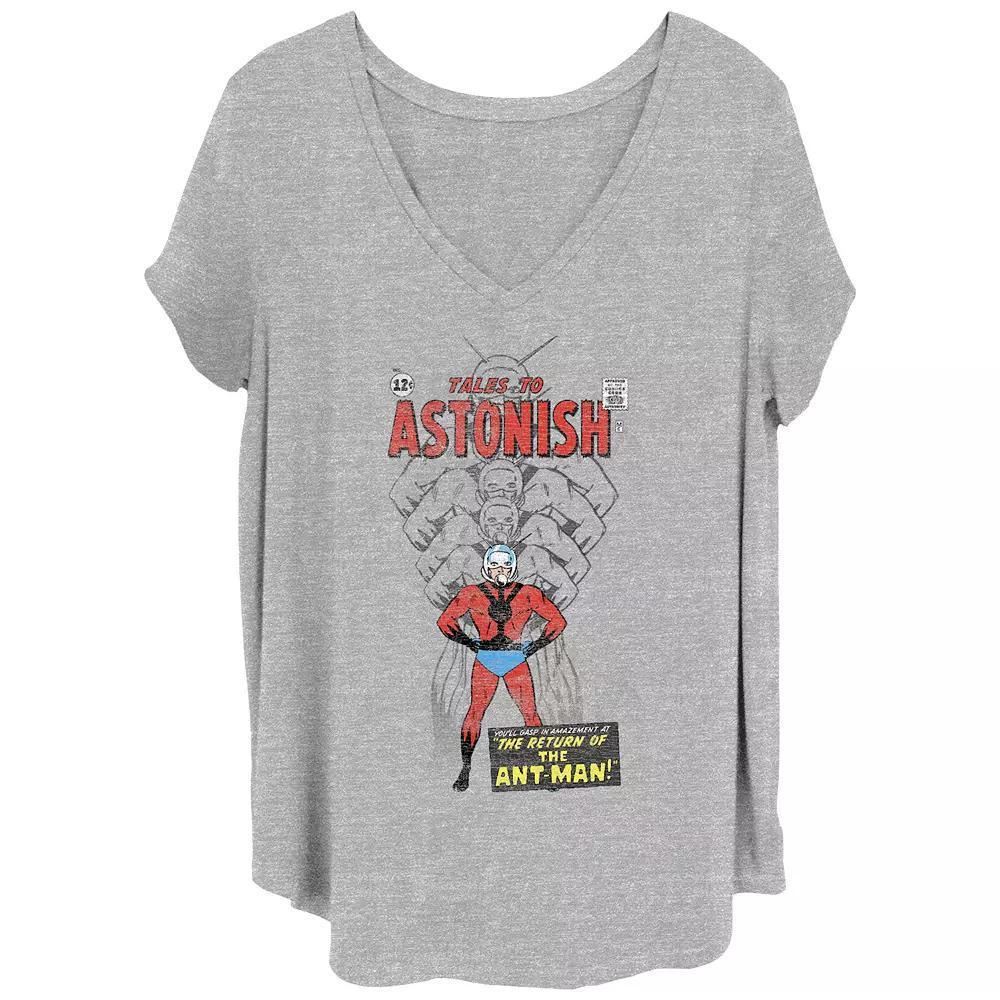 Juniors Plus Size Ant-Man Vintage Comic Cover Graphic Tee, Girls Grey Gray Product Image