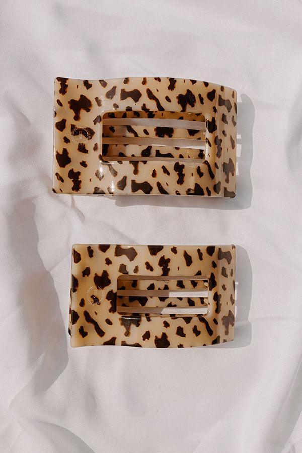 Flat Medium Rectangle Hair Claw Clip in Blonde Tortoiseshell Product Image