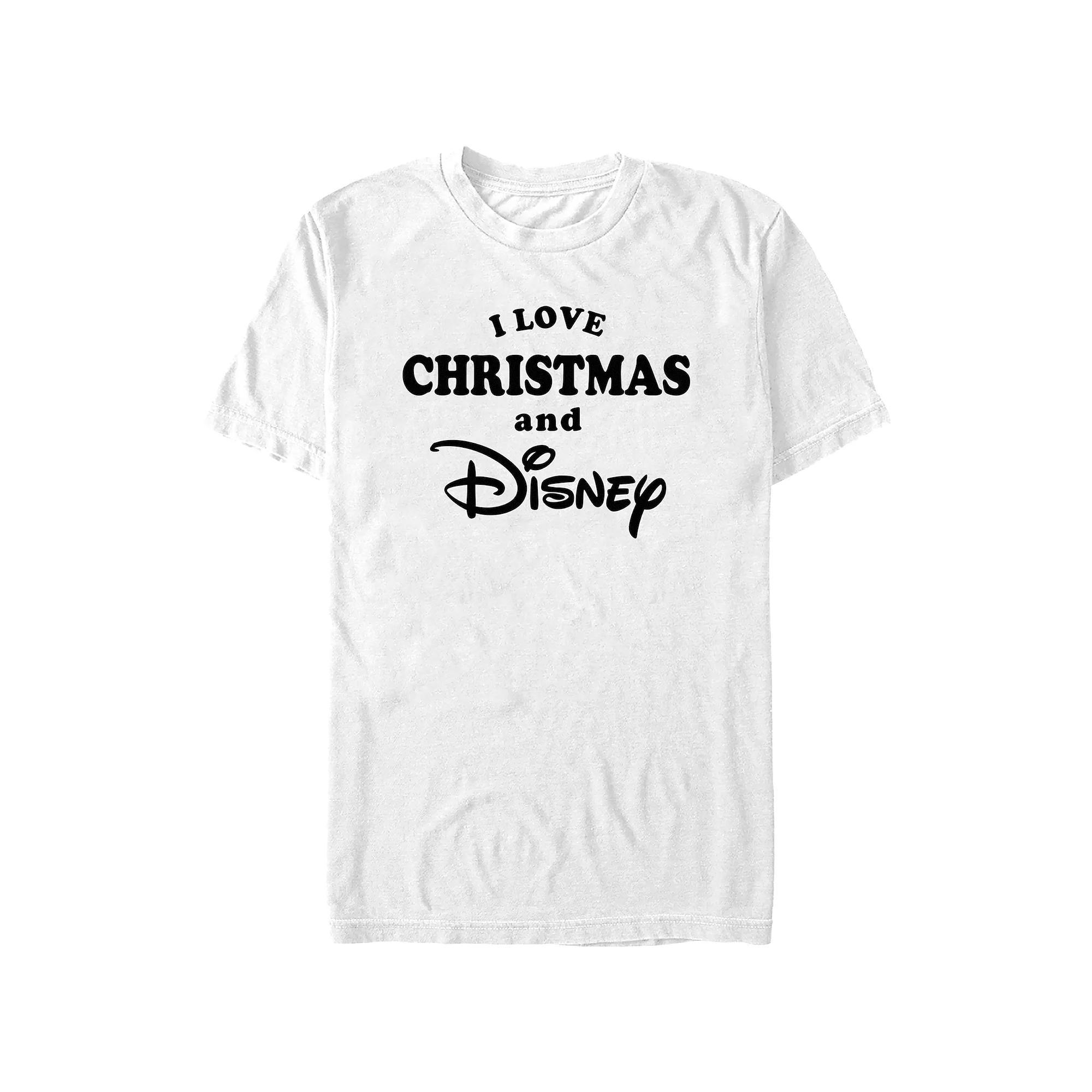 Disney's Disney Logo I Love Christmas And Disney Men's Graphic Tee, Size: Large, White Product Image