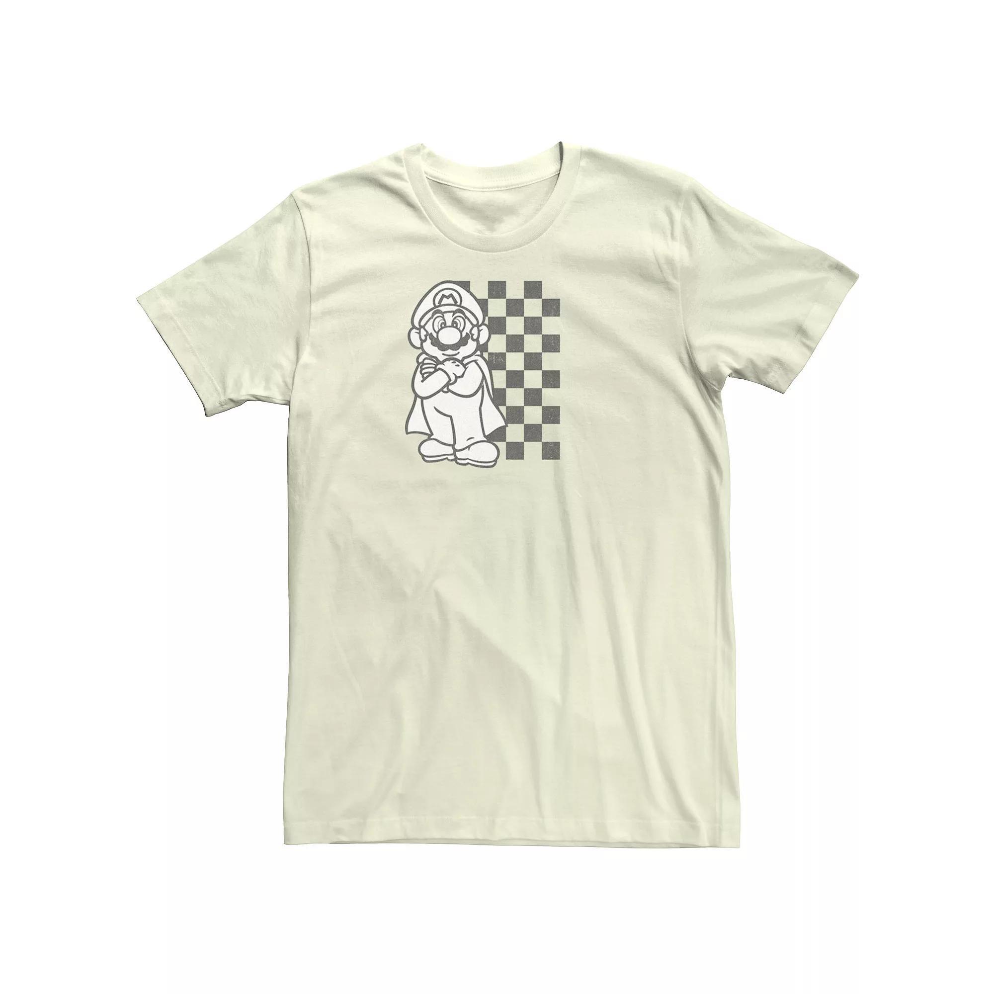 Mens Nintendo Mario Kart Checkered Backdrop Portrait Tee Product Image