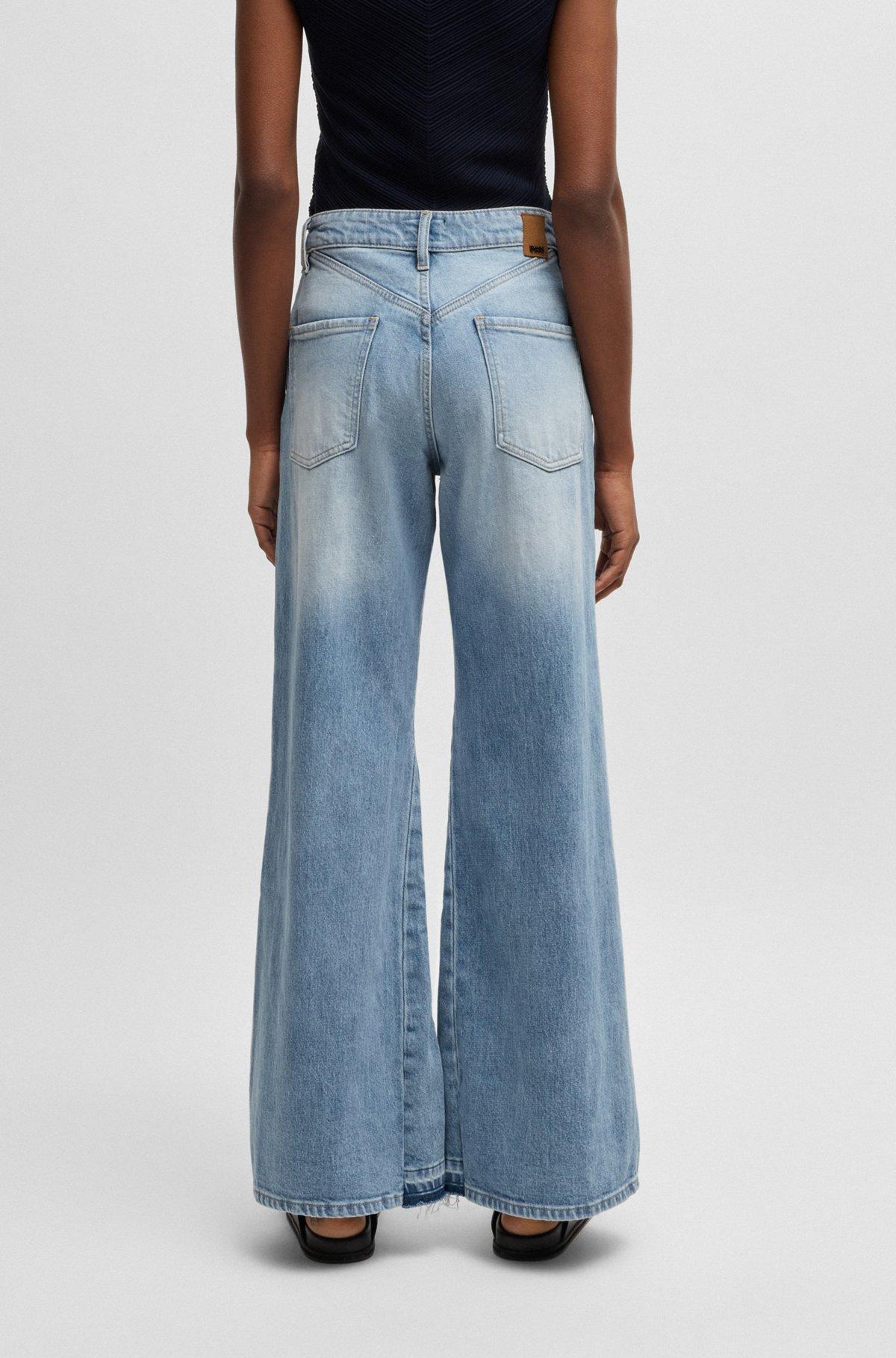 BOSS - Flared-leg jeans in blue comfort-stretch denim - Light Blue Product Image