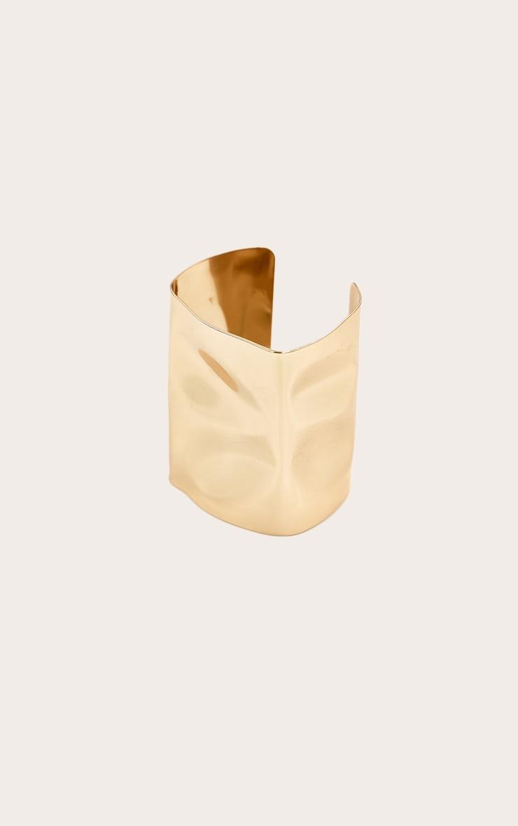 Gold Hammered Large Cuff Product Image