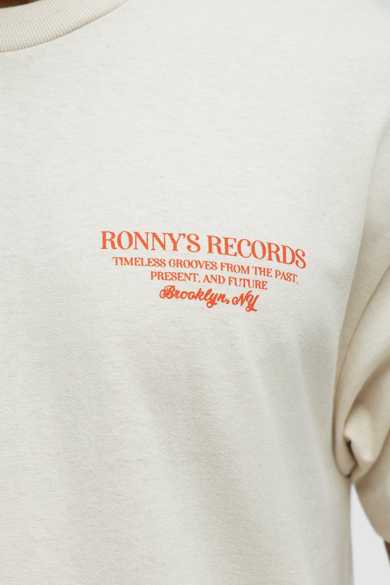Ronny's Records NYC Short Sleeve Tee - Cream Product Image